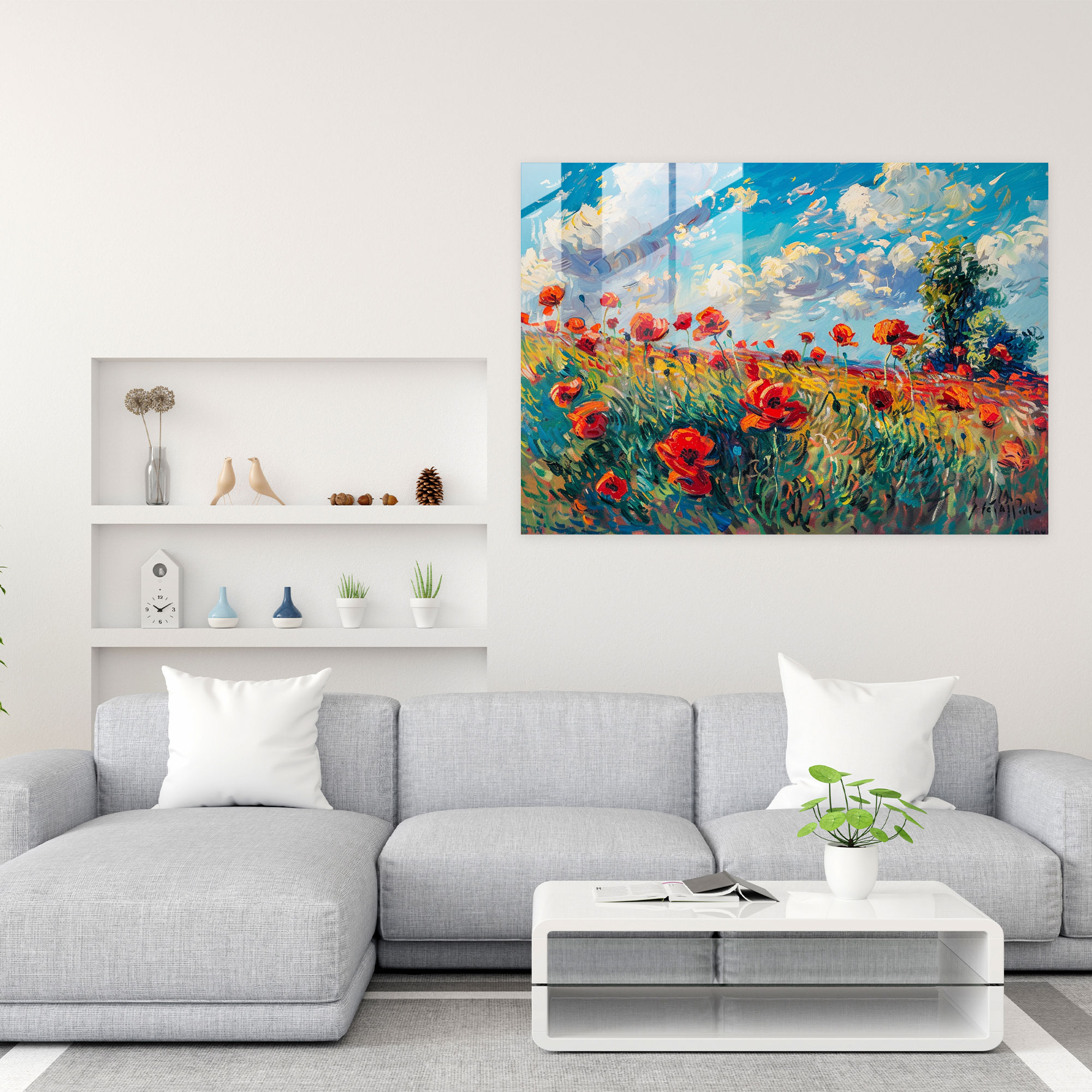 Claude Monet Poppies Modern Art - Claude Monet, Glass Print, Wall Decoration, Modern Art