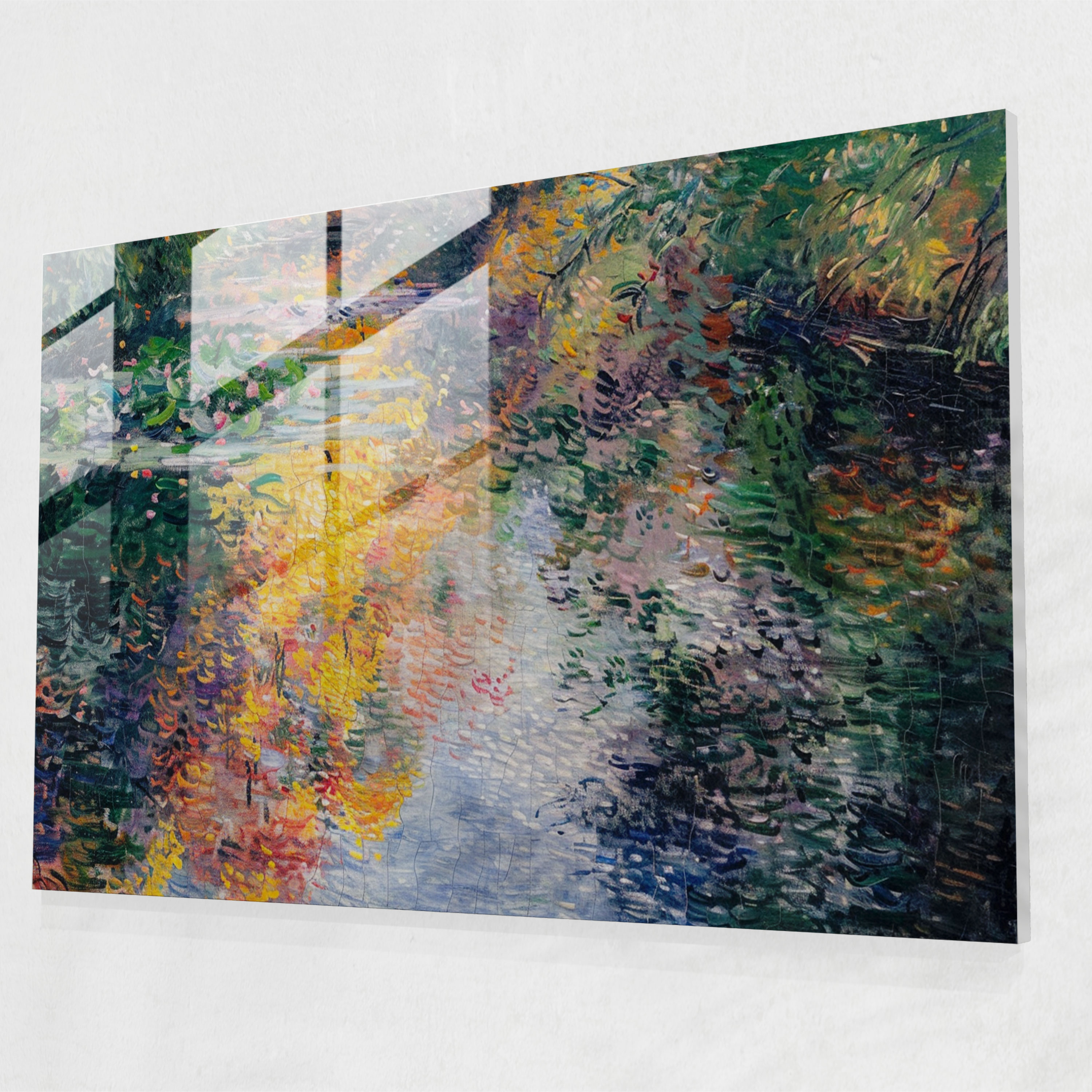 Claude Monet River Reflection Glass Wall Art - Claude Monet, Glass Print, Home Decoration, Glass Art