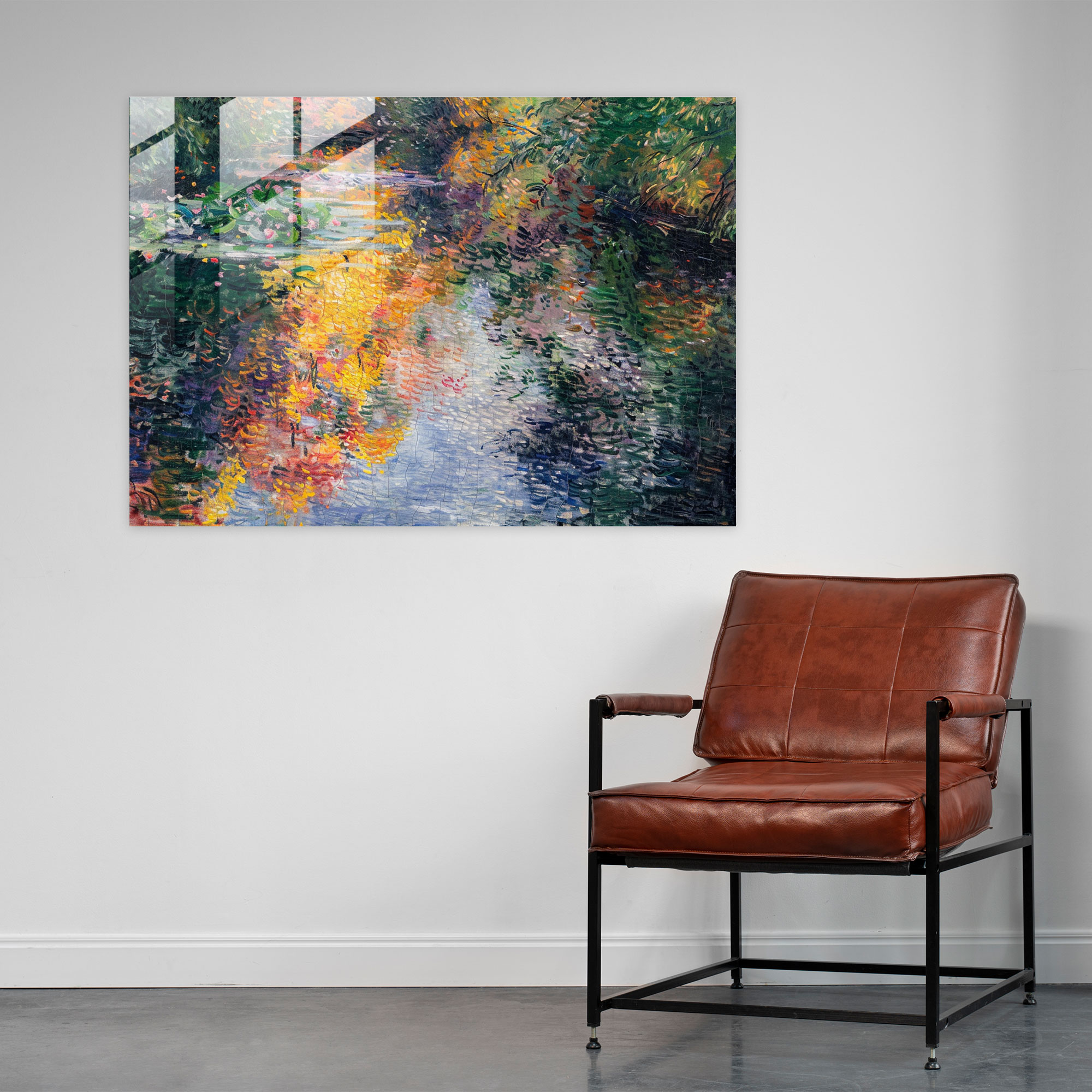 Claude Monet River Reflection Glass Wall Art - Claude Monet, Glass Print, Home Decoration, Glass Art