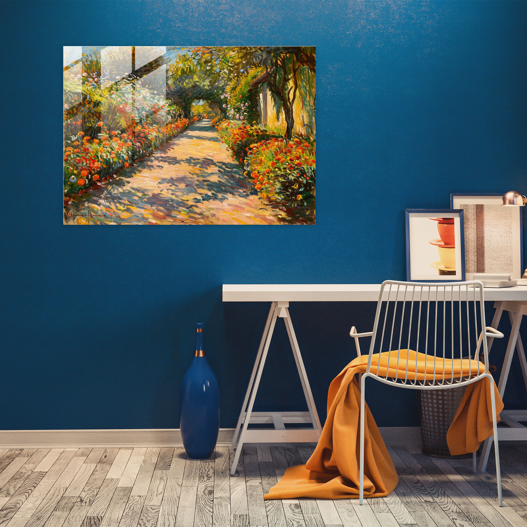 Claude Monet Garden Path Home Decoration - Claude Monet, Glass Print, Glass Art, Home Decoration