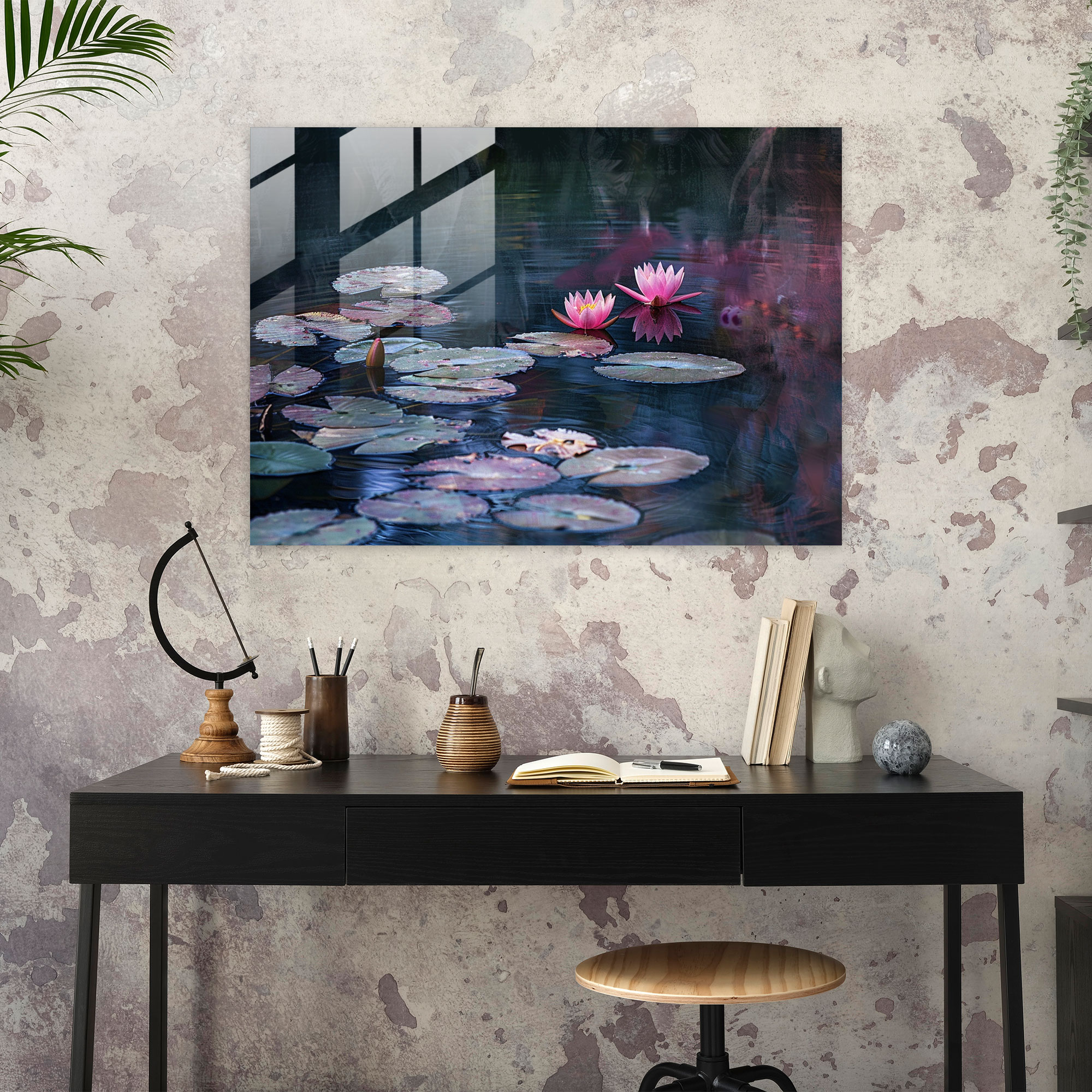 Claude Monet Glass Print - Lily Pond Glass Wall Art - Claude Monet, Claude Monet, Wall Decoration, Modern Art