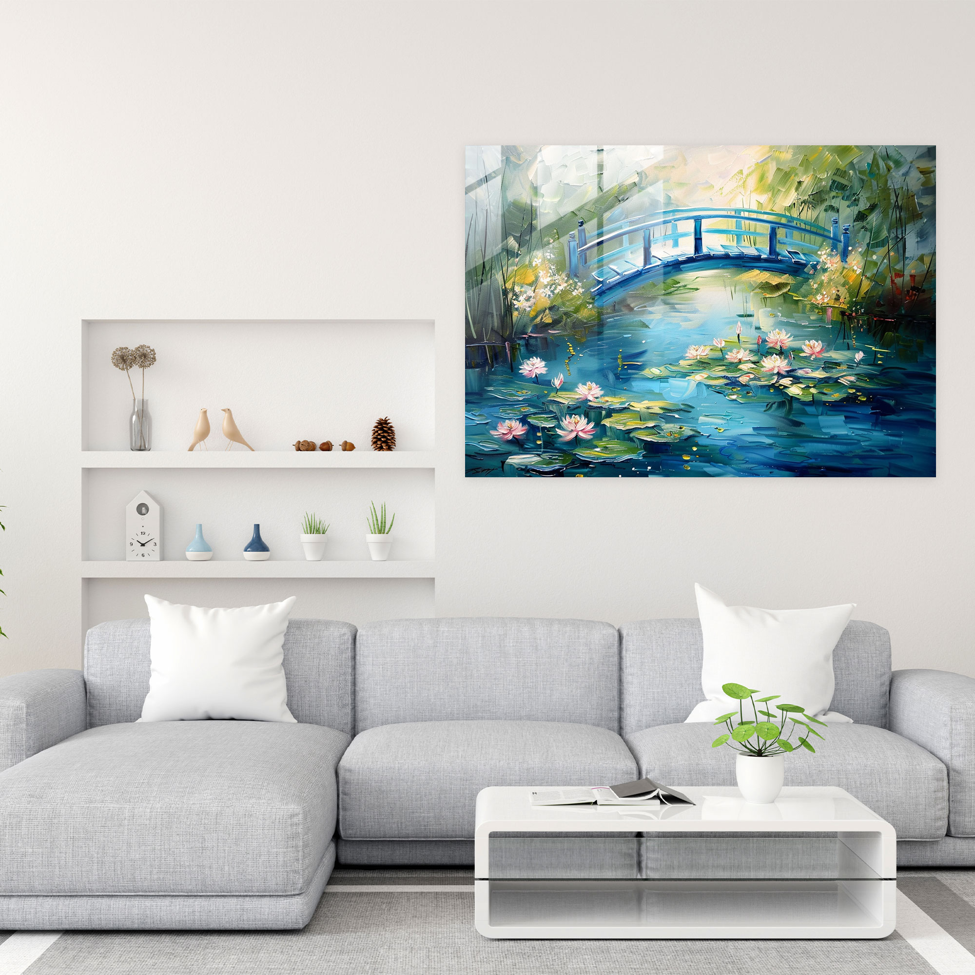 Claude Monet Glass Print - Water Lily Pond Glass Wall Art - Claude Monet, Glass Print, Claude Monet, Wall Decoration