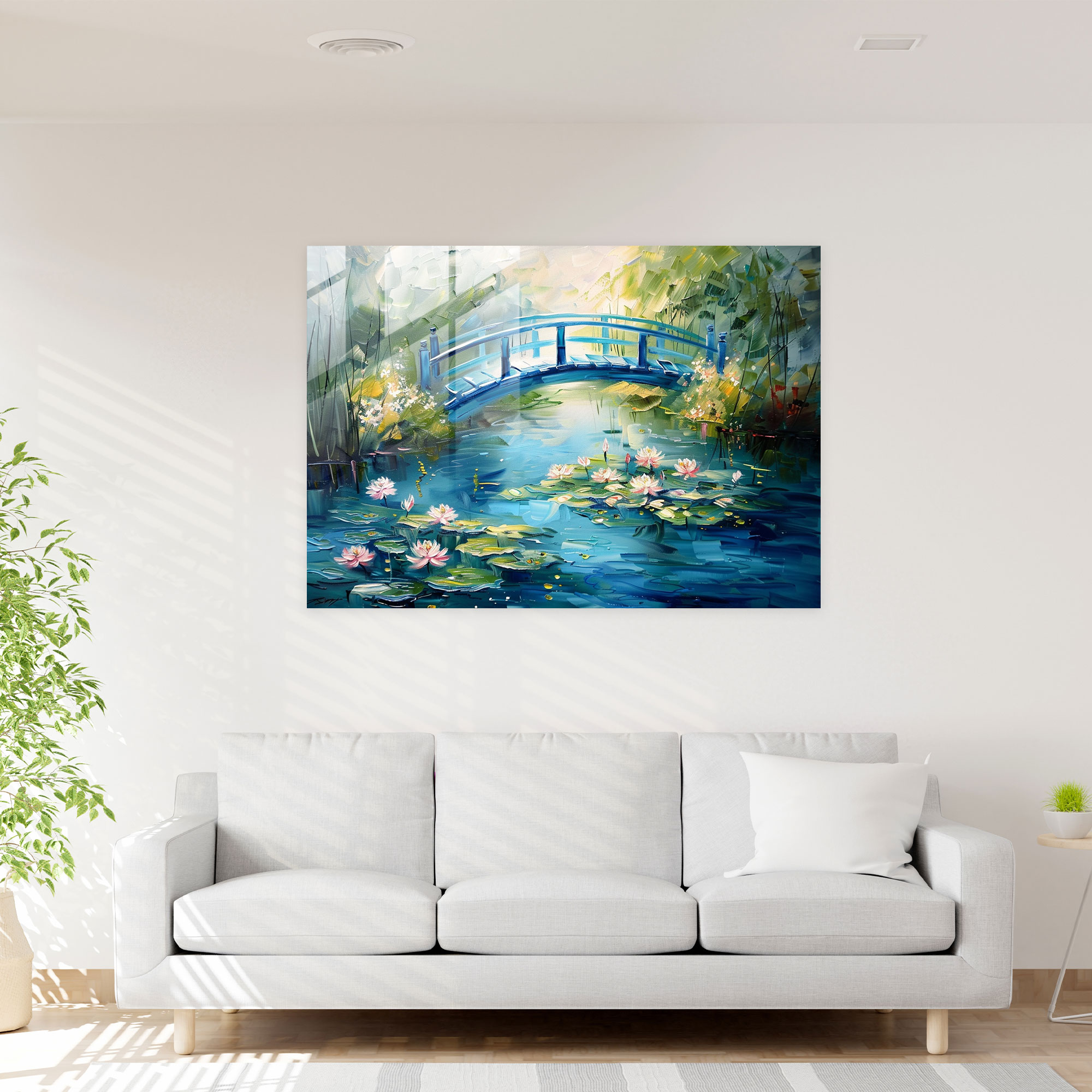 Claude Monet Glass Print - Water Lily Pond Glass Wall Art - Claude Monet, Glass Print, Claude Monet, Wall Decoration