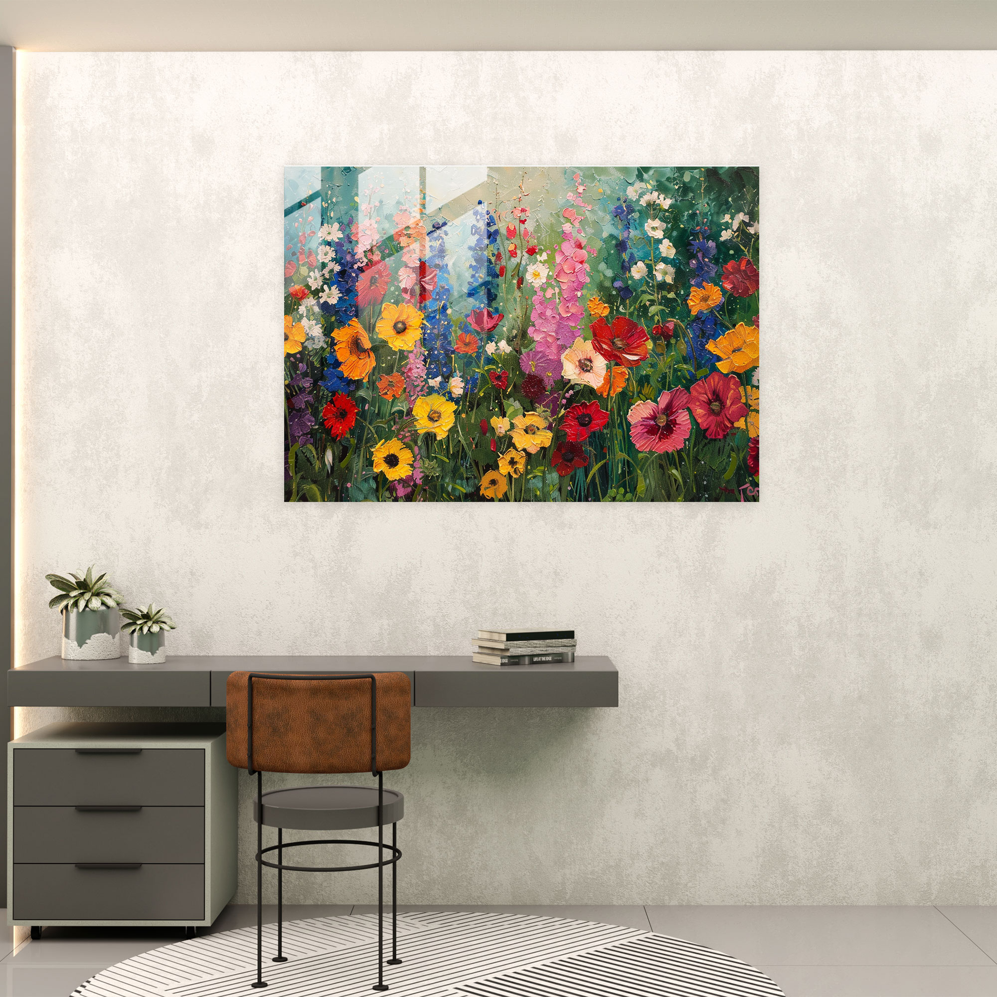 Claude Monet Glass Print - Flower Garden Glass Wall Art - Claude Monet, Claude Monet, Modern Art, Home Decoration