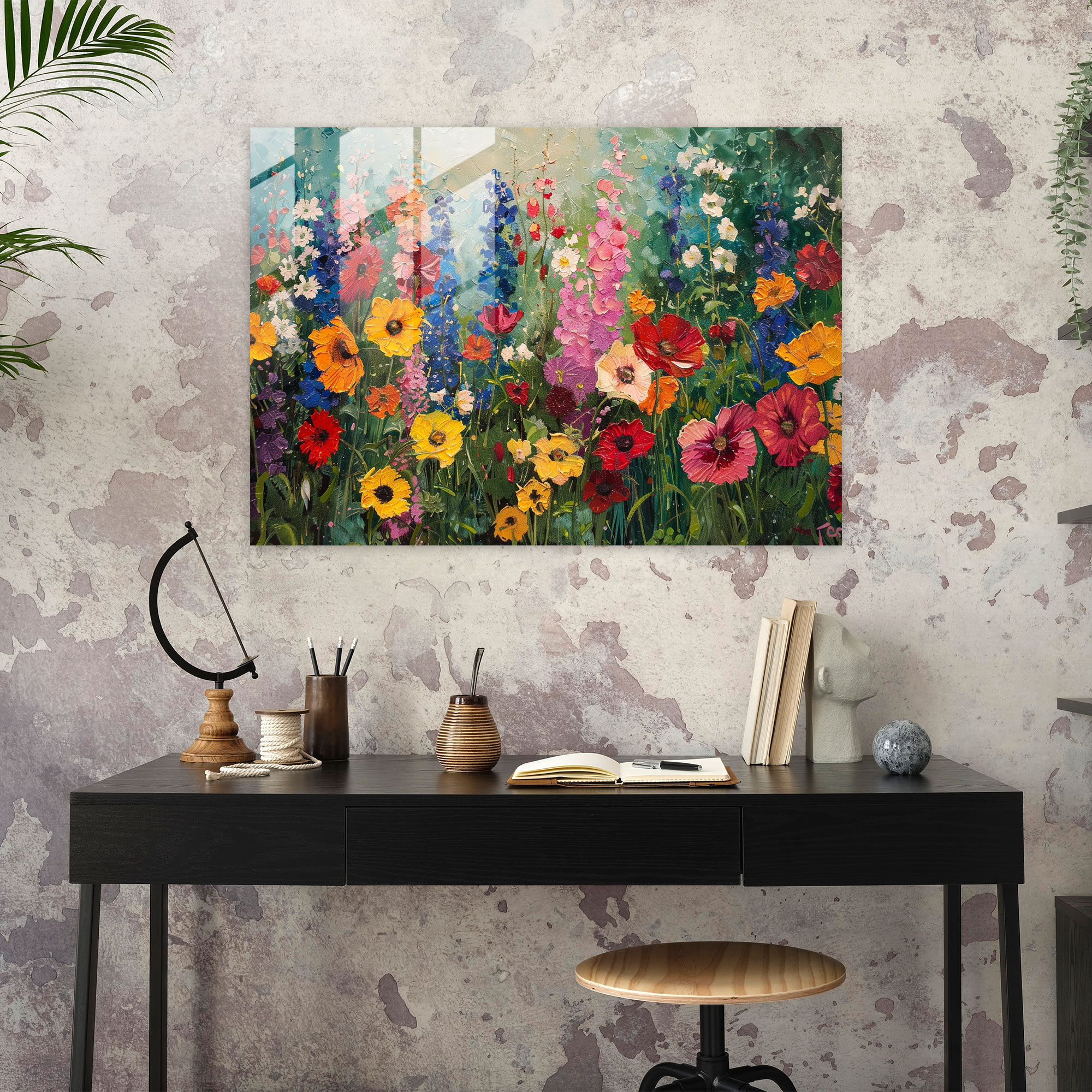 Claude Monet Glass Print - Flower Garden Glass Wall Art - Claude Monet, Claude Monet, Modern Art, Home Decoration