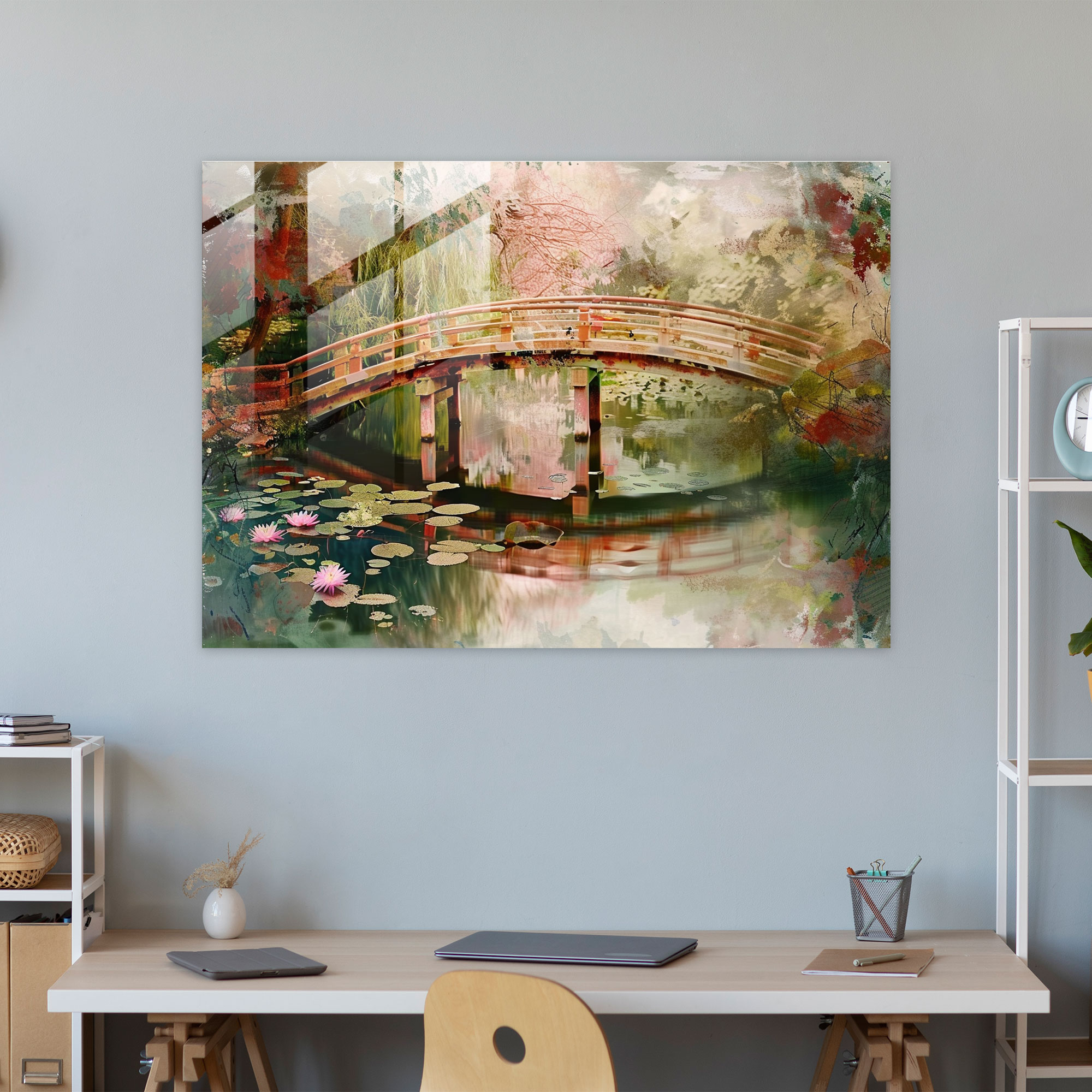 Claude Monet Glass Print - Japanese Bridge Glass Wall Art - Claude Monet, Modern Art, Wall Decoration, Glass Wall Art