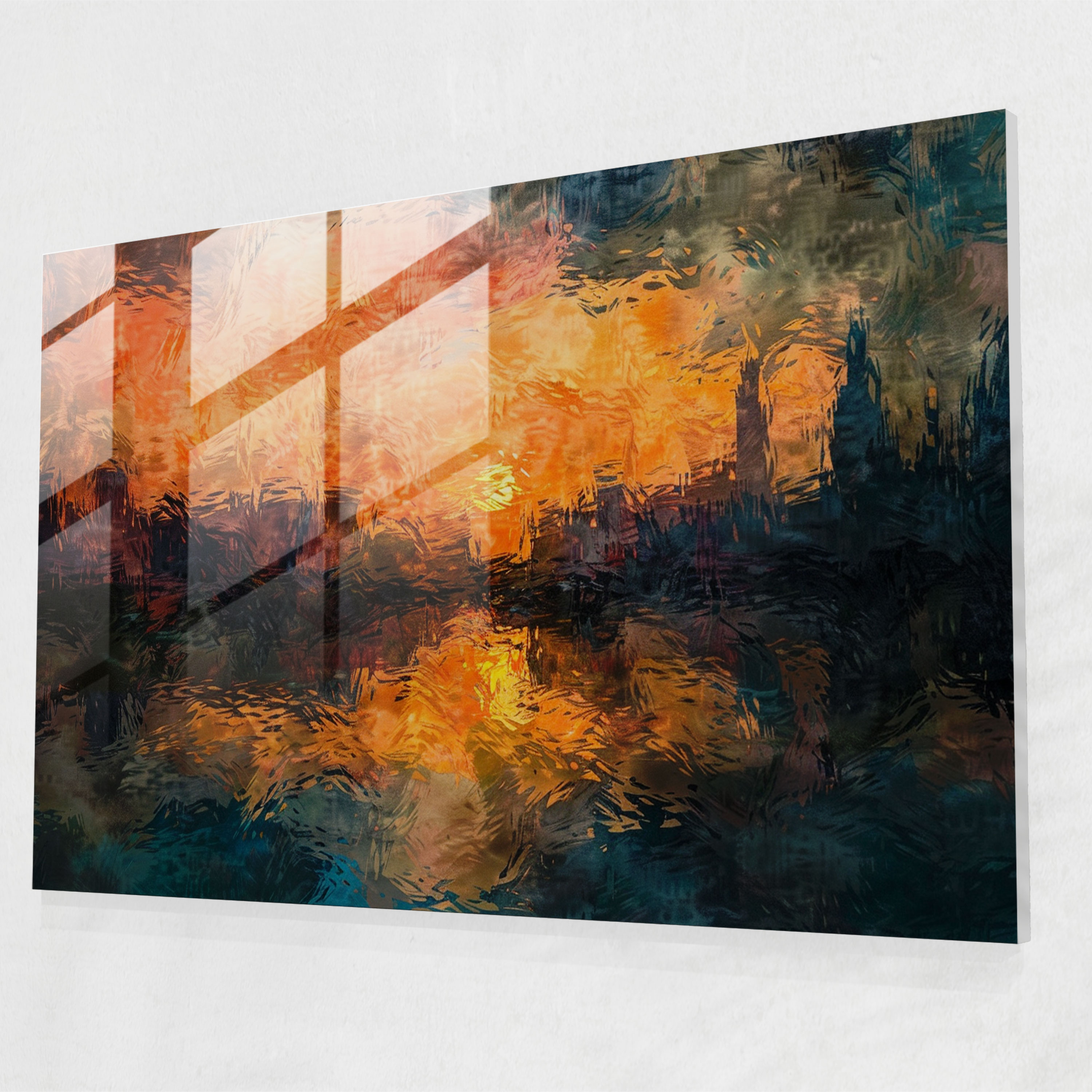 Claude Monet Glass Print - Sunset Cityscape Glass Wall Art - Claude Monet, Glass Wall Art, Modern Art, Wall Decoration