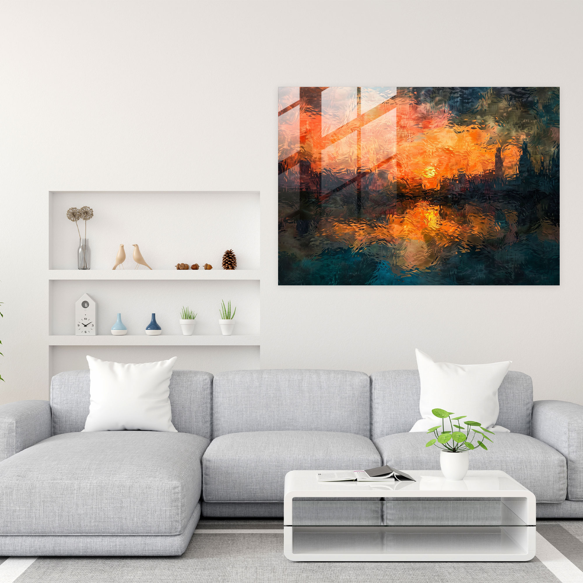 Claude Monet Glass Print - Sunset Cityscape Glass Wall Art - Claude Monet, Glass Wall Art, Modern Art, Wall Decoration