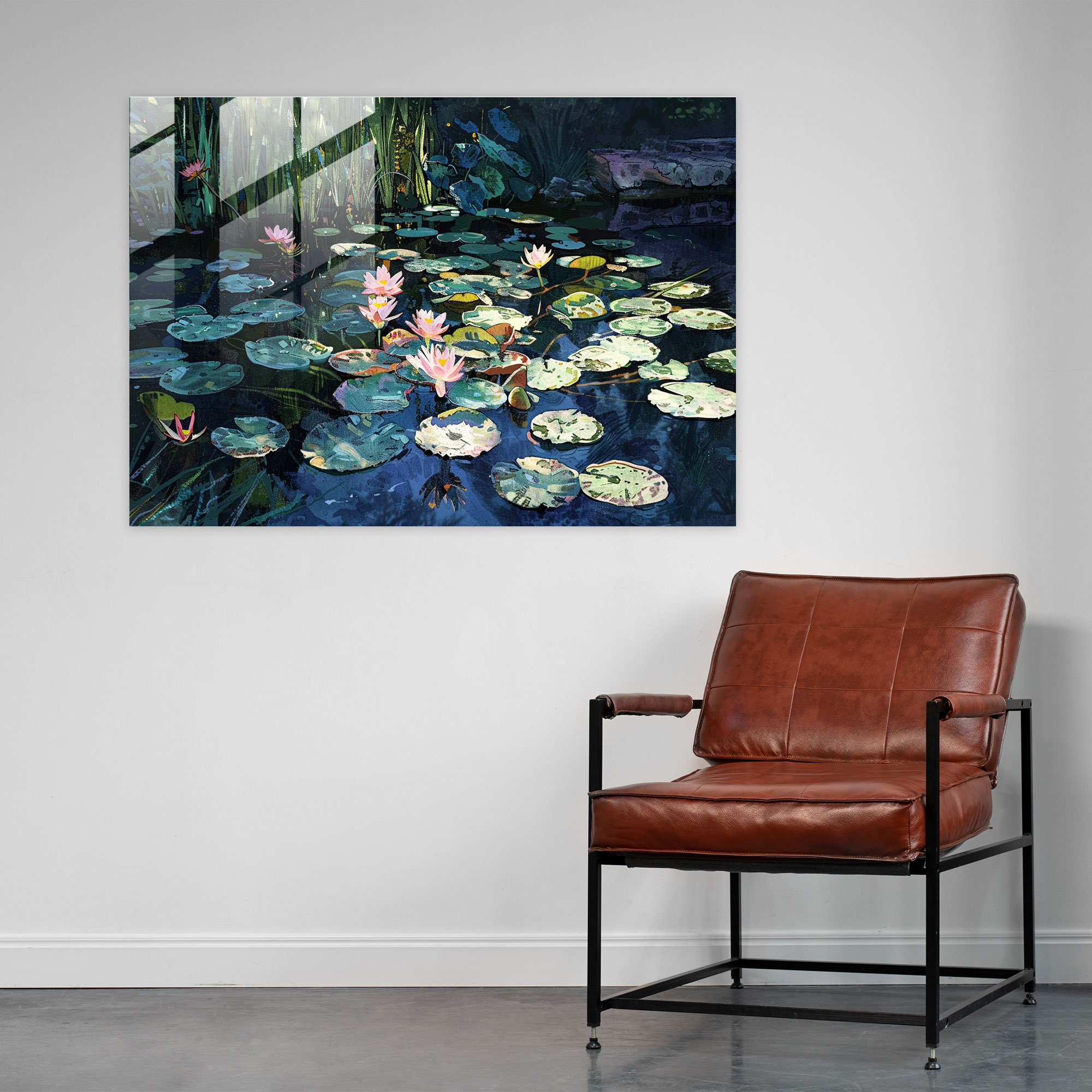 Claude Monet Glass Print - Serene Pond Glass Wall Art - Claude Monet, Wall Decoration, Claude Monet, Glass Print