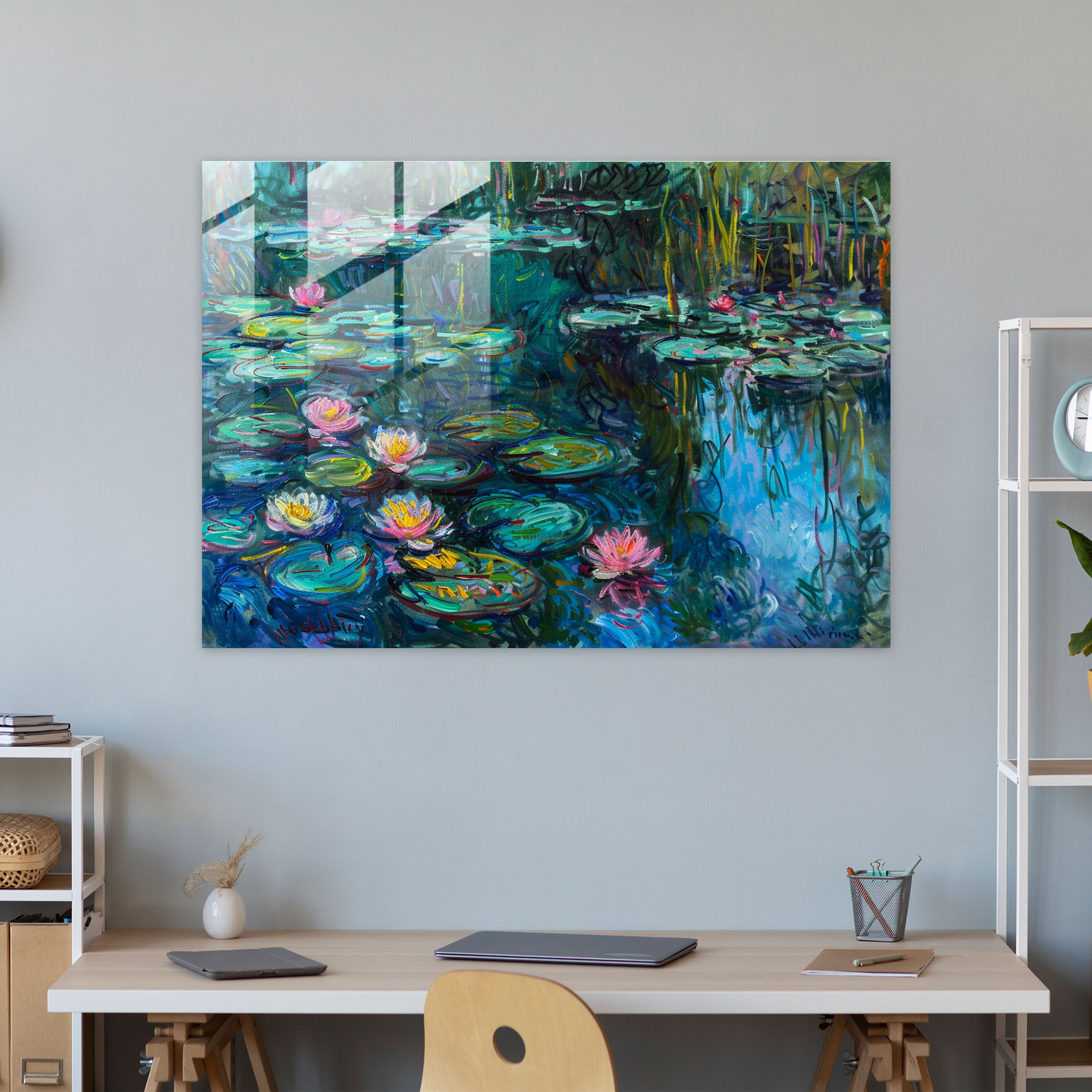 Claude Monet Water Lilies Glass Wall Art - Claude Monet, Wall Decoration, Glass Wall Art, Glass Art