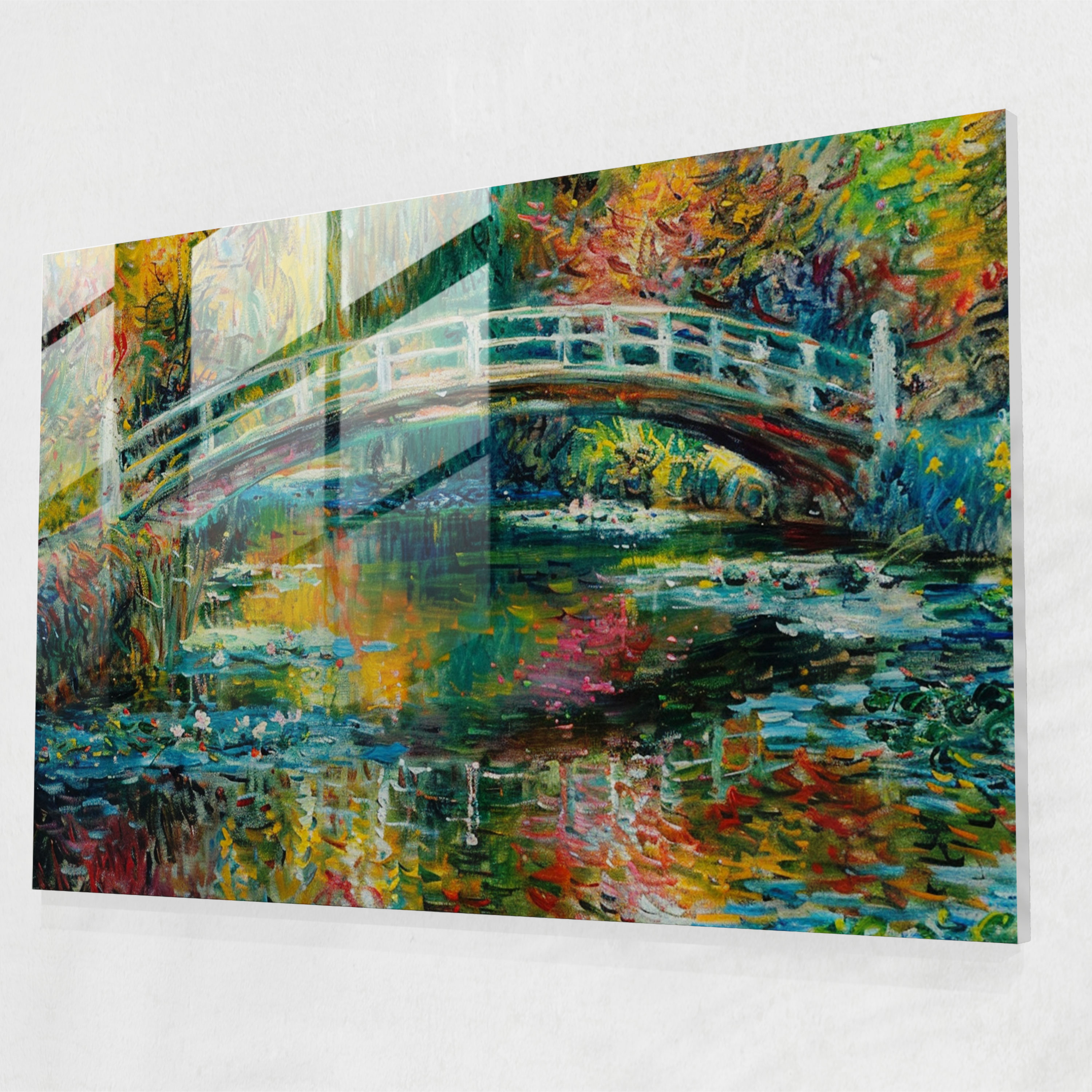 Claude Monet Impressionist Bridge Glass Print - Claude Monet, Claude Monet, Glass Art, Glass Print