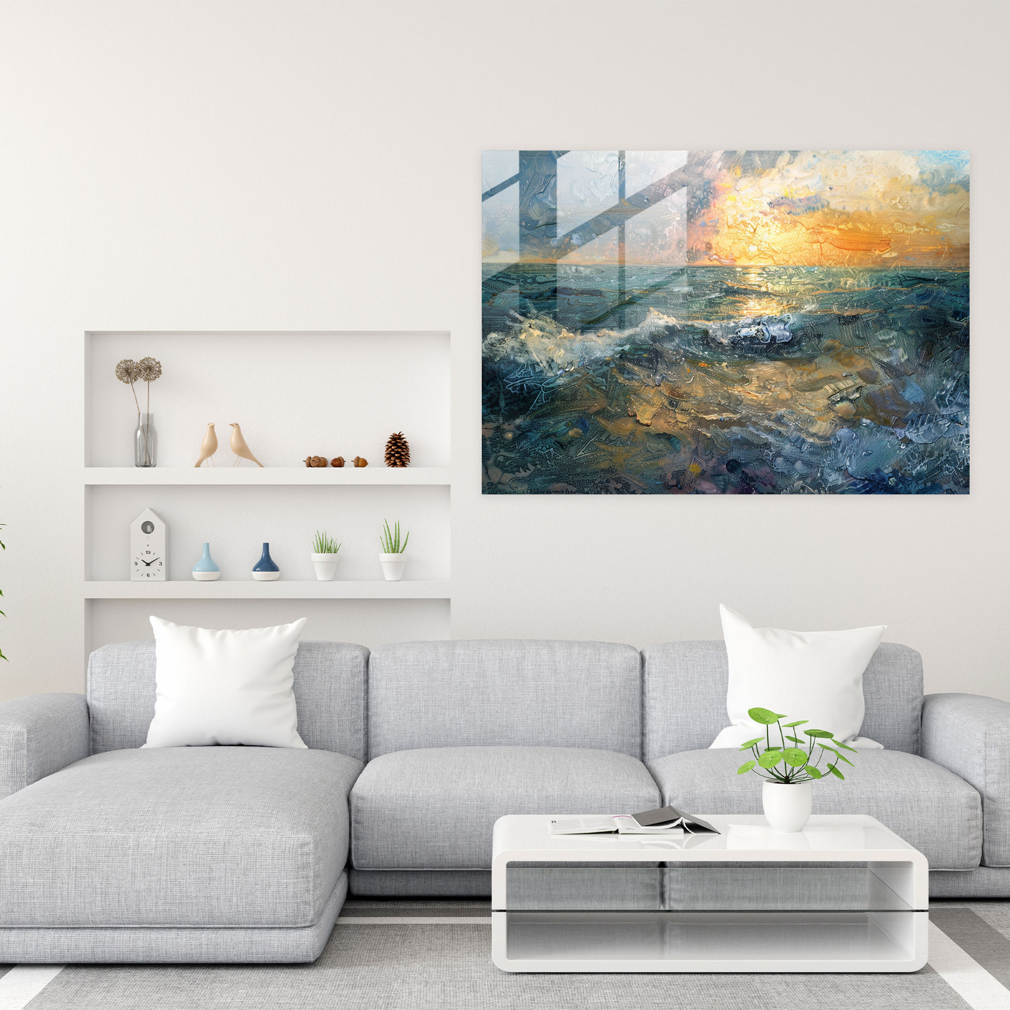 Claude Monet Impressionist Seascape Glass Print - Claude Monet, Glass Wall Art, Glass Print, Wall Decoration