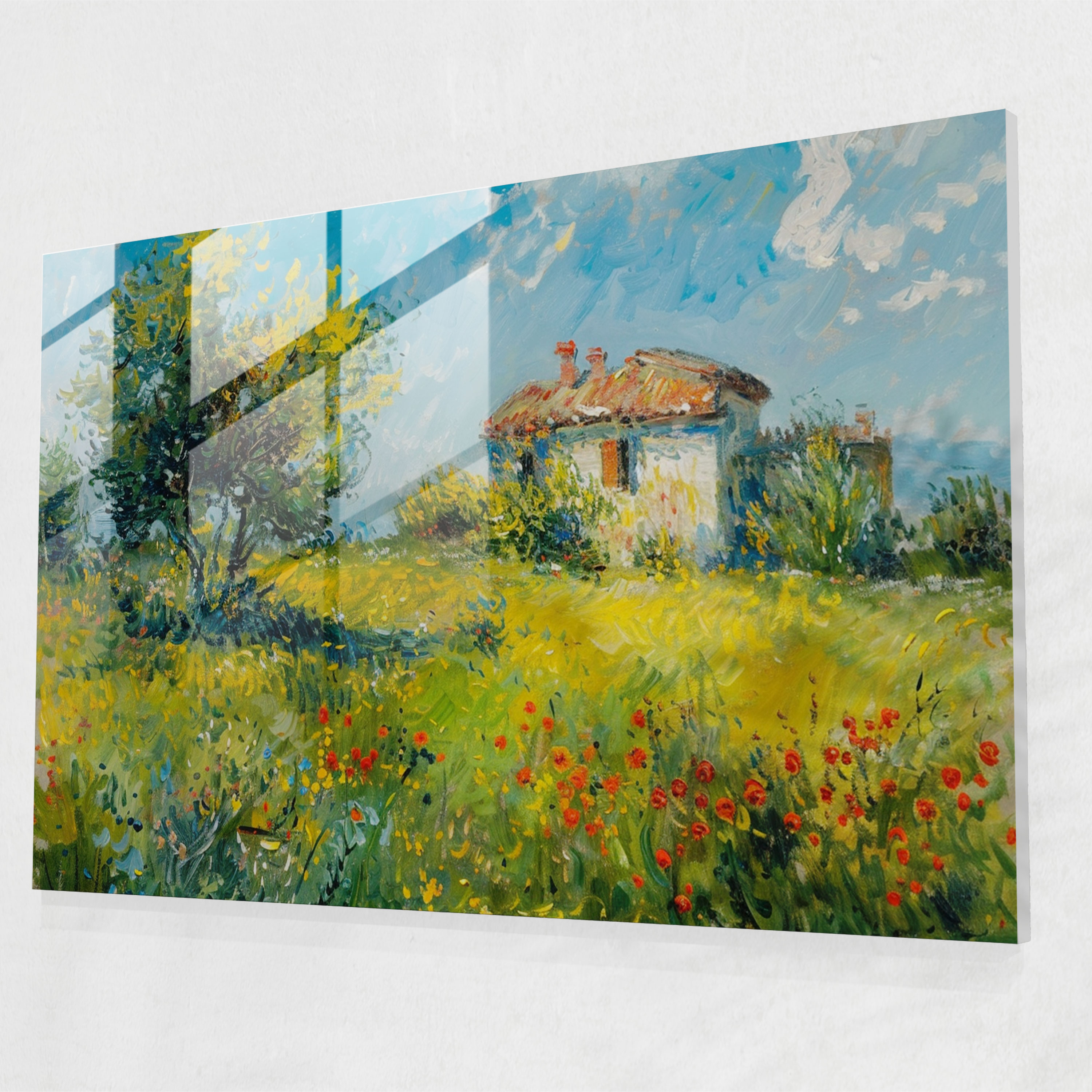 Claude Monet Impressionist Countryside Glass Print - Claude Monet, Modern Art, Glass Art, Claude Monet