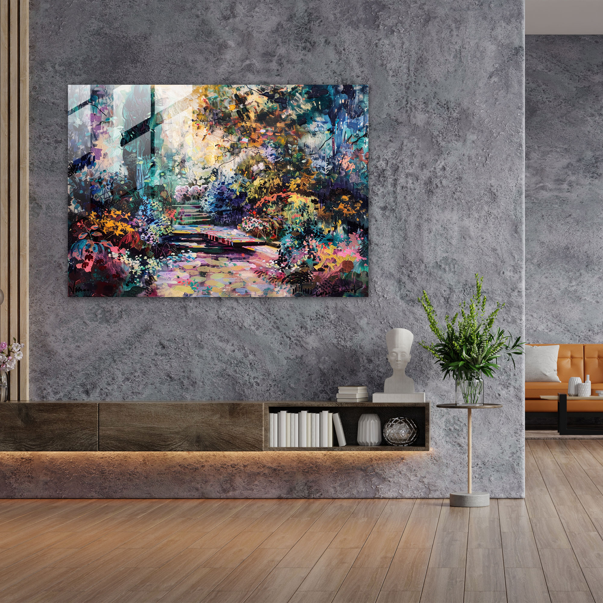 Impressionist Garden Glass Wall Art - Claude Monet, Claude Monet, Home Decoration, Glass Print