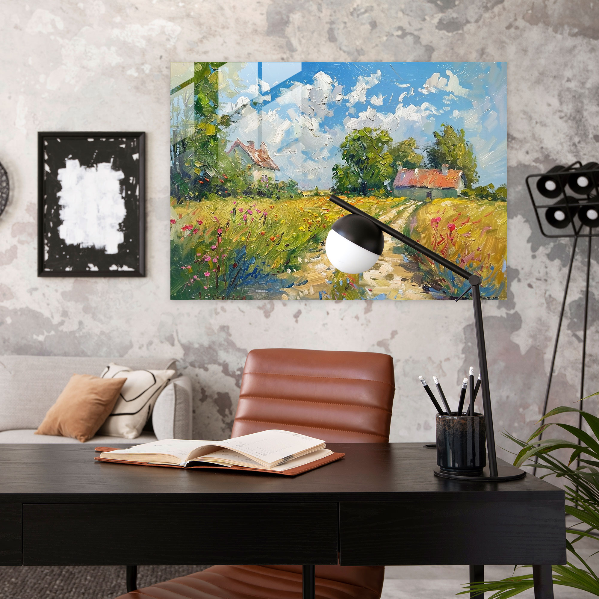 Sunny Countryside Glass Print - Claude Monet, Wall Decoration, Home Decoration, Glass Print