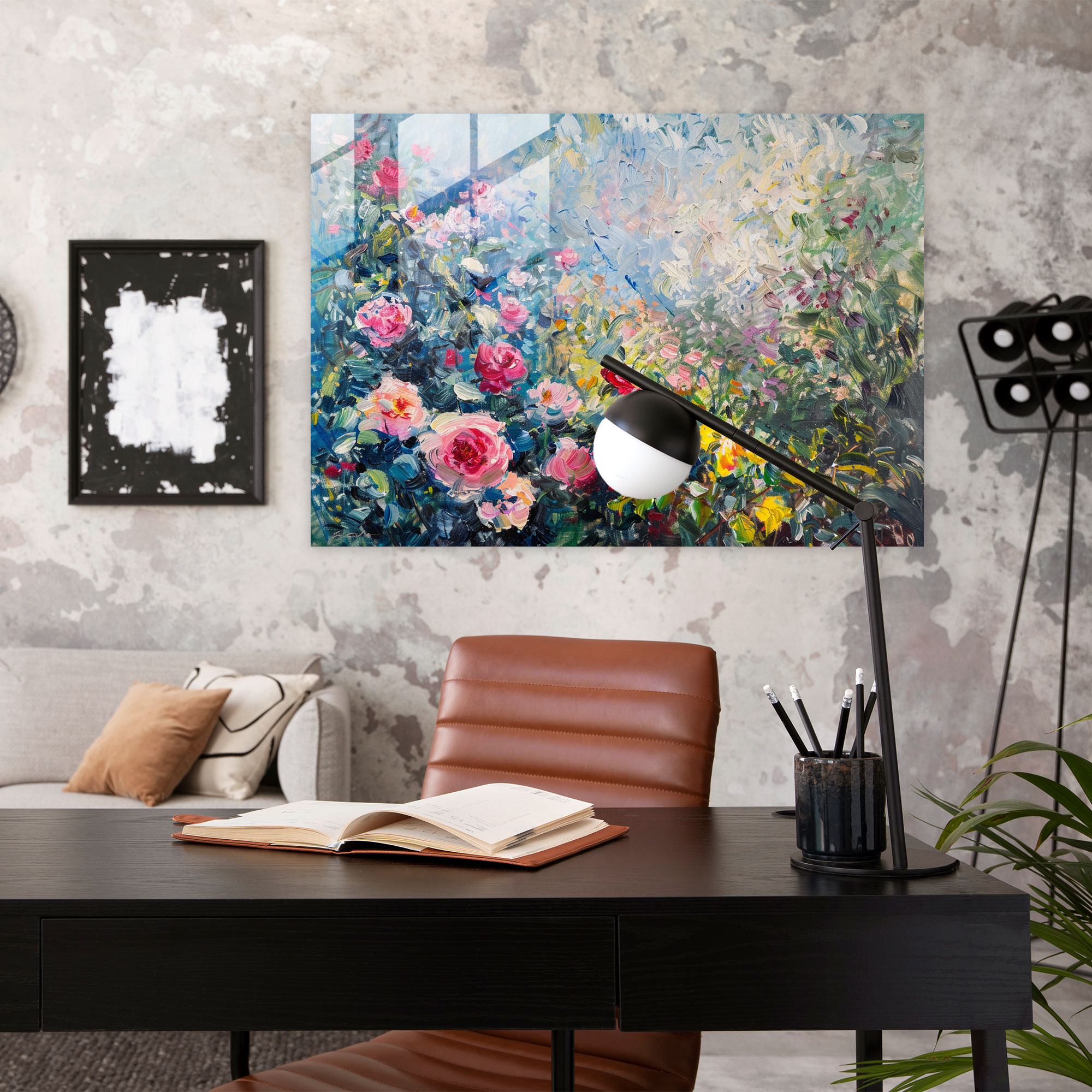 Blooming Garden Glass Print - Claude Monet, Home Decoration, Glass Print, Glass Wall Art