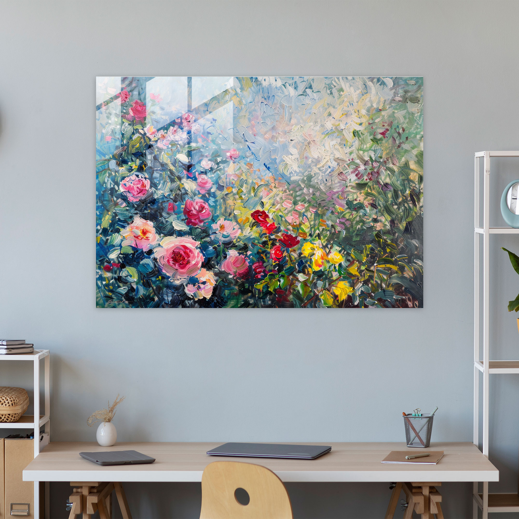 Blooming Garden Glass Print - Claude Monet, Home Decoration, Glass Print, Glass Wall Art