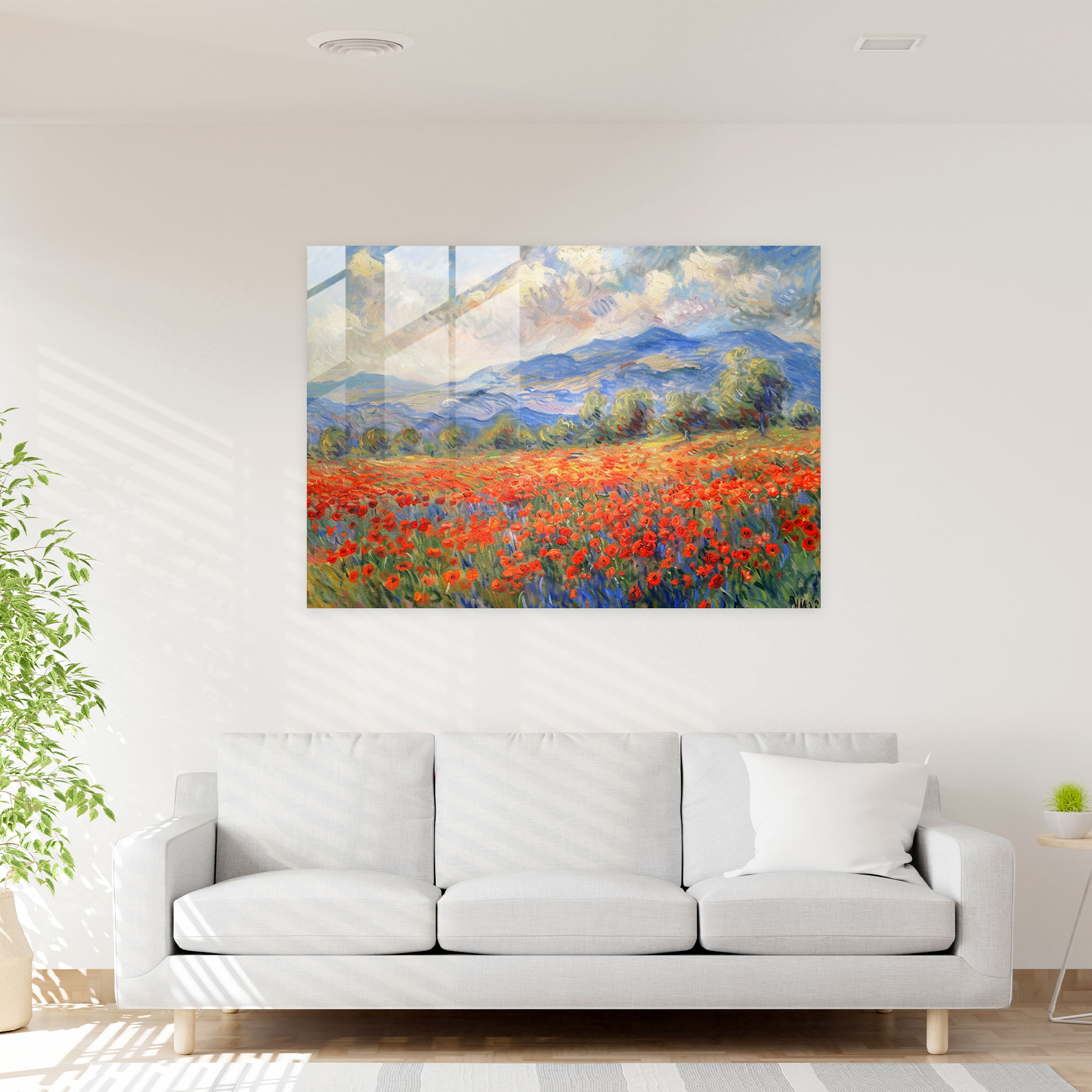 Poppy Field Glass Print - Claude Monet, Glass Print, Modern Art, Claude Monet