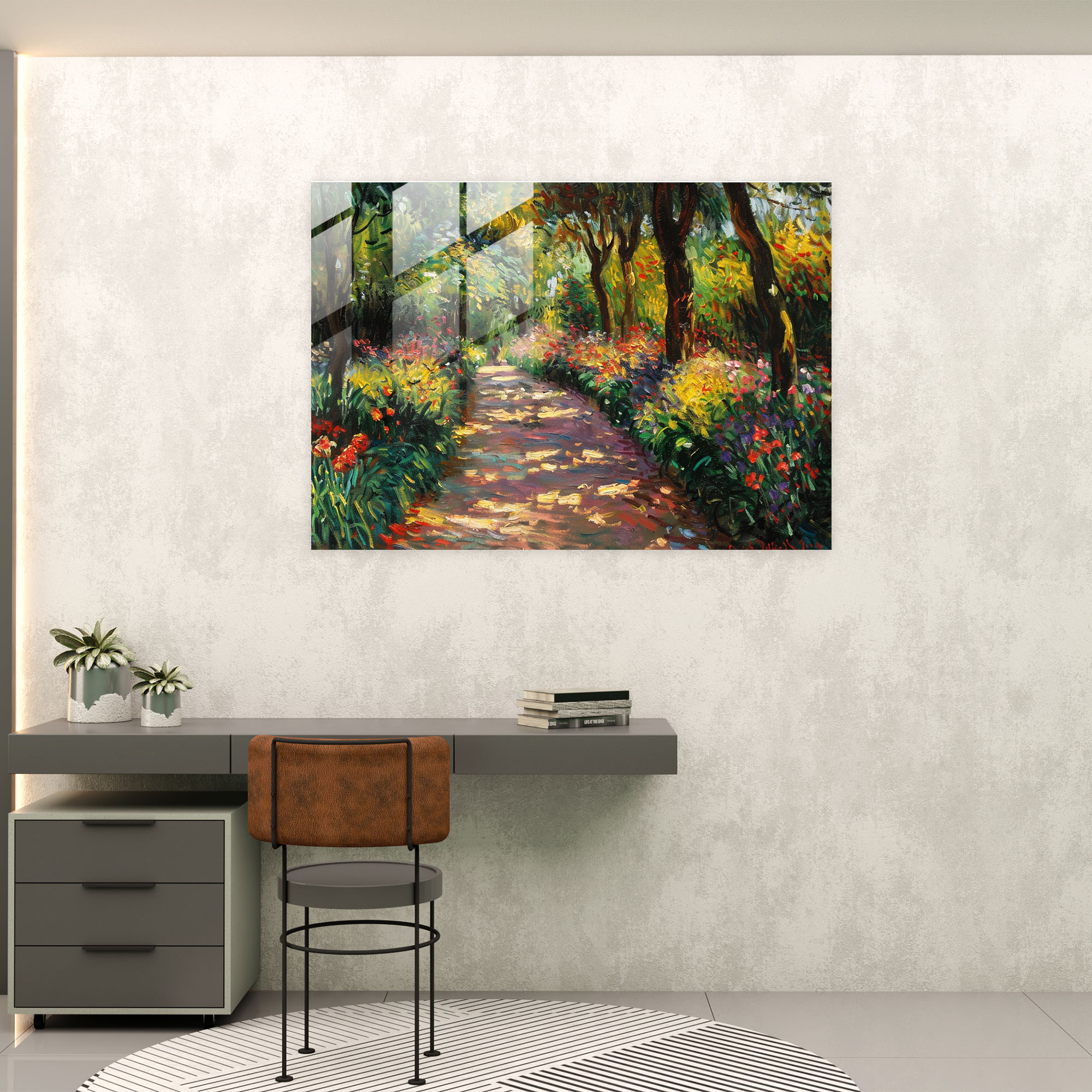 Garden Path Glass Print - Claude Monet, Glass Art, Glass Wall Art, Modern Art
