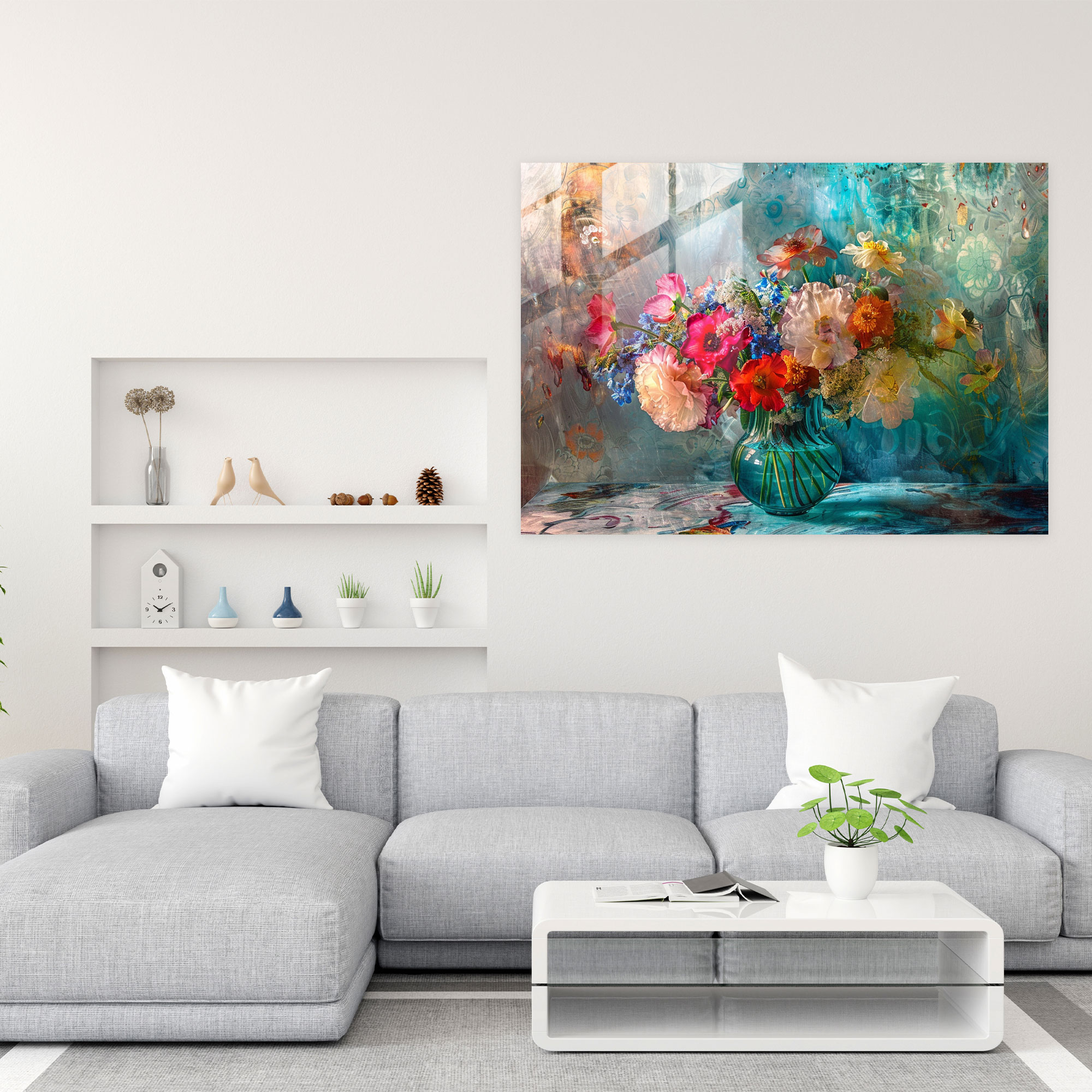 Floral Still Life Glass Art - Claude Monet, Glass Wall Art, Wall Decoration, Home Decoration