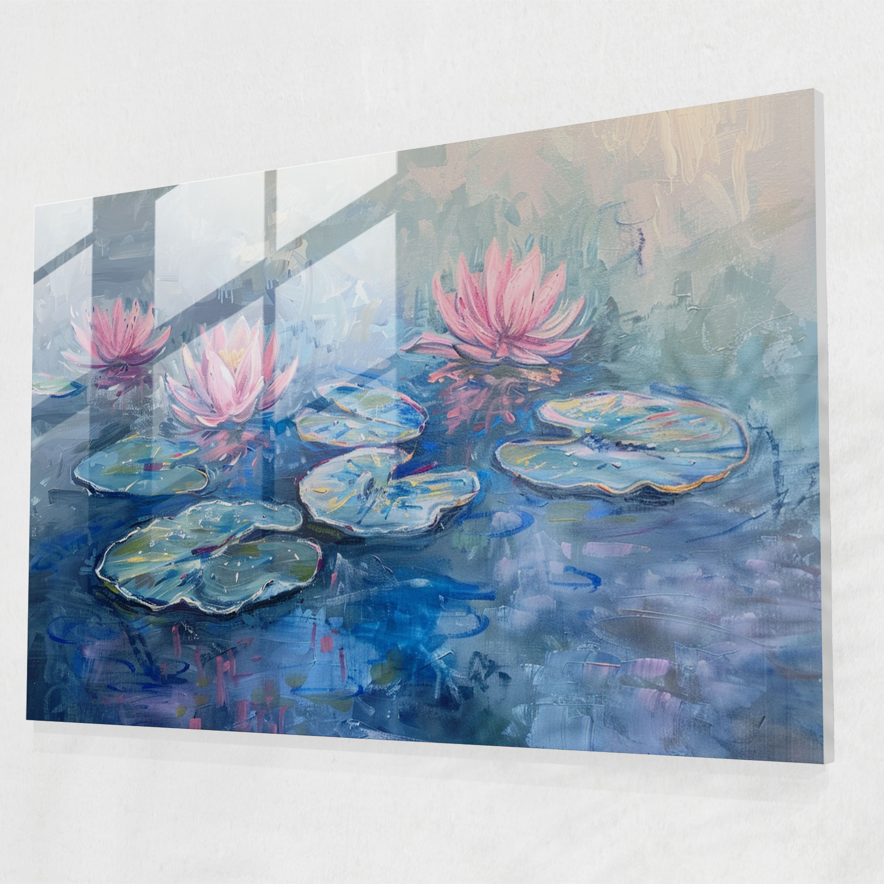 Claude Monet Glass Wall Art - Water Lilies Landscape - Claude Monet, Modern Art, Claude Monet, Water Lilies