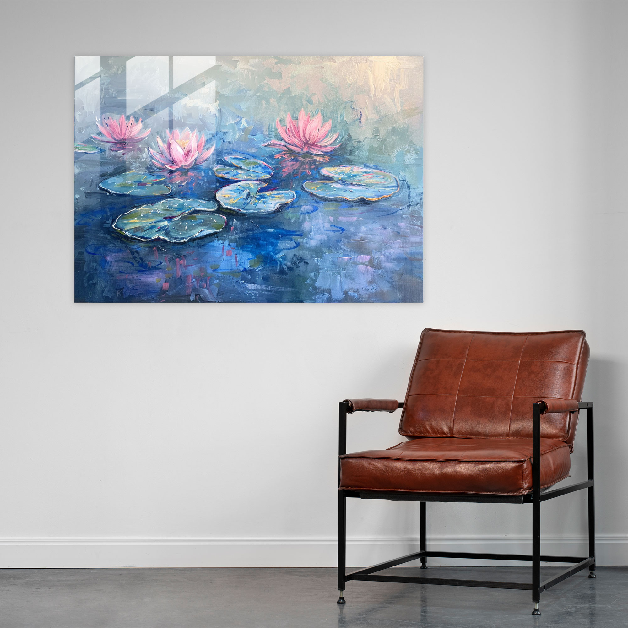 Claude Monet Glass Wall Art - Water Lilies Landscape - Claude Monet, Modern Art, Claude Monet, Water Lilies
