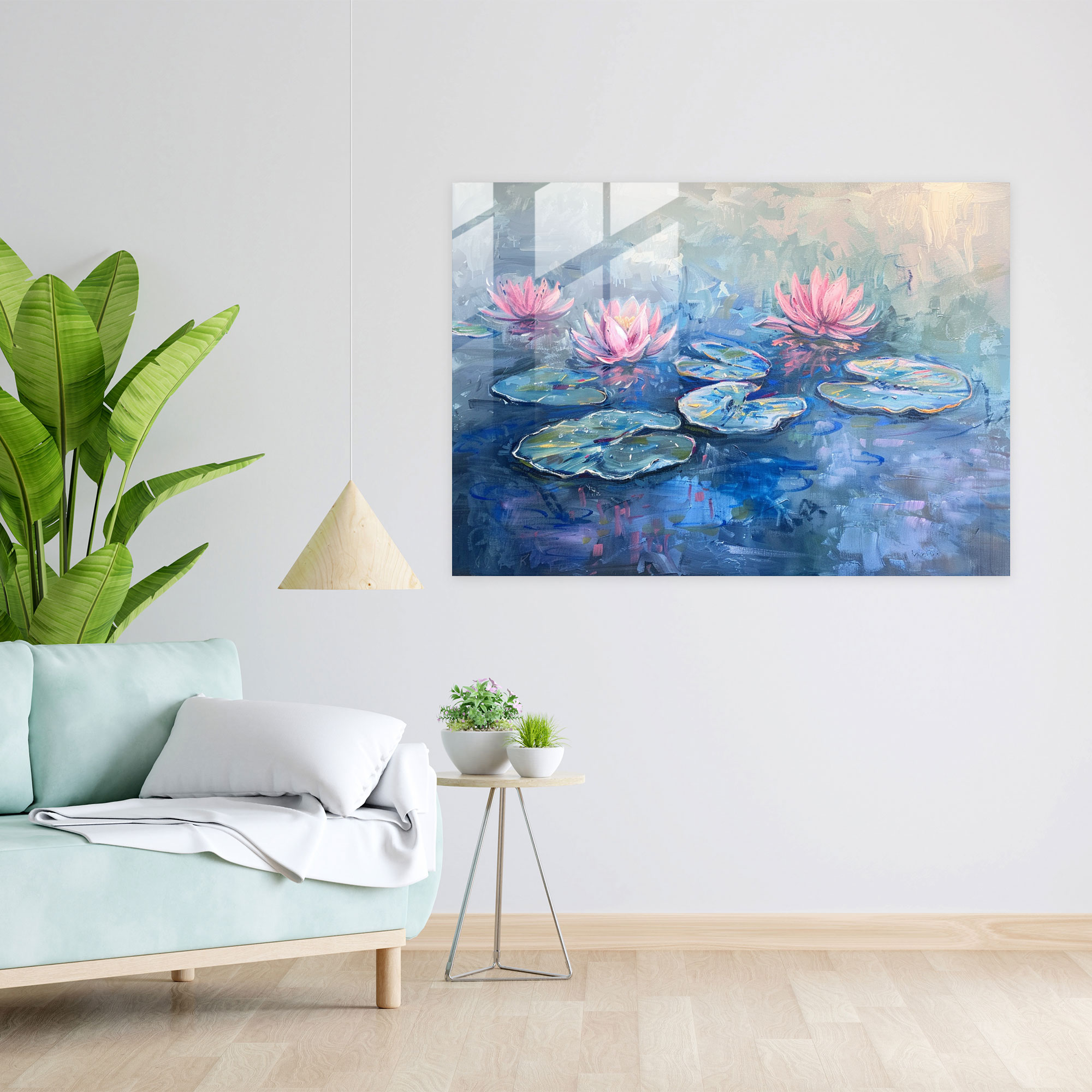 Claude Monet Glass Wall Art - Water Lilies Landscape - Claude Monet, Modern Art, Claude Monet, Water Lilies