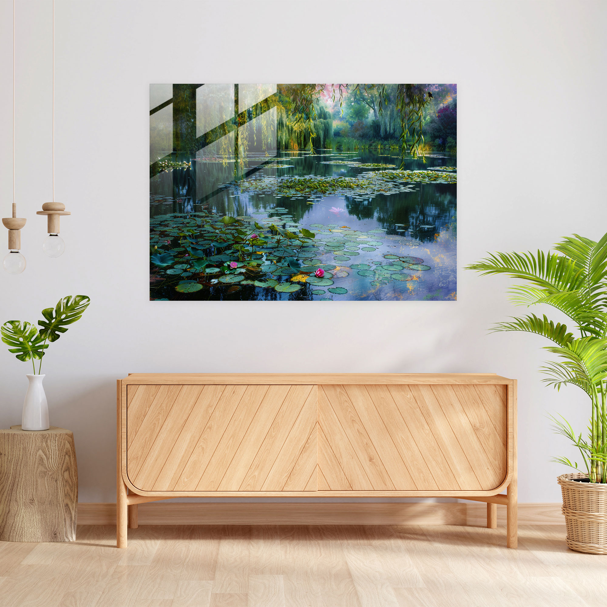 Claude Monet Modern Art - Giverny Garden - Claude Monet, Giverny, Glass Art, Glass Print