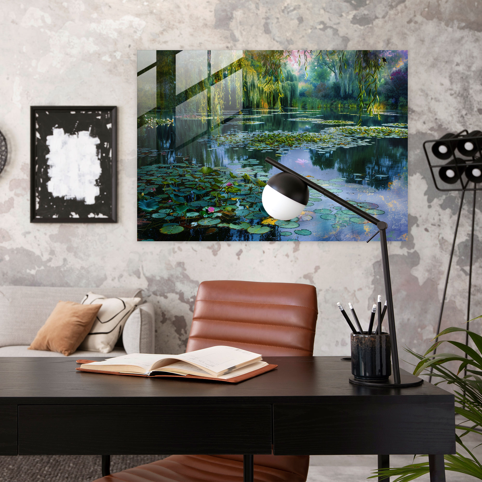 Claude Monet Modern Art - Giverny Garden - Claude Monet, Giverny, Glass Art, Glass Print