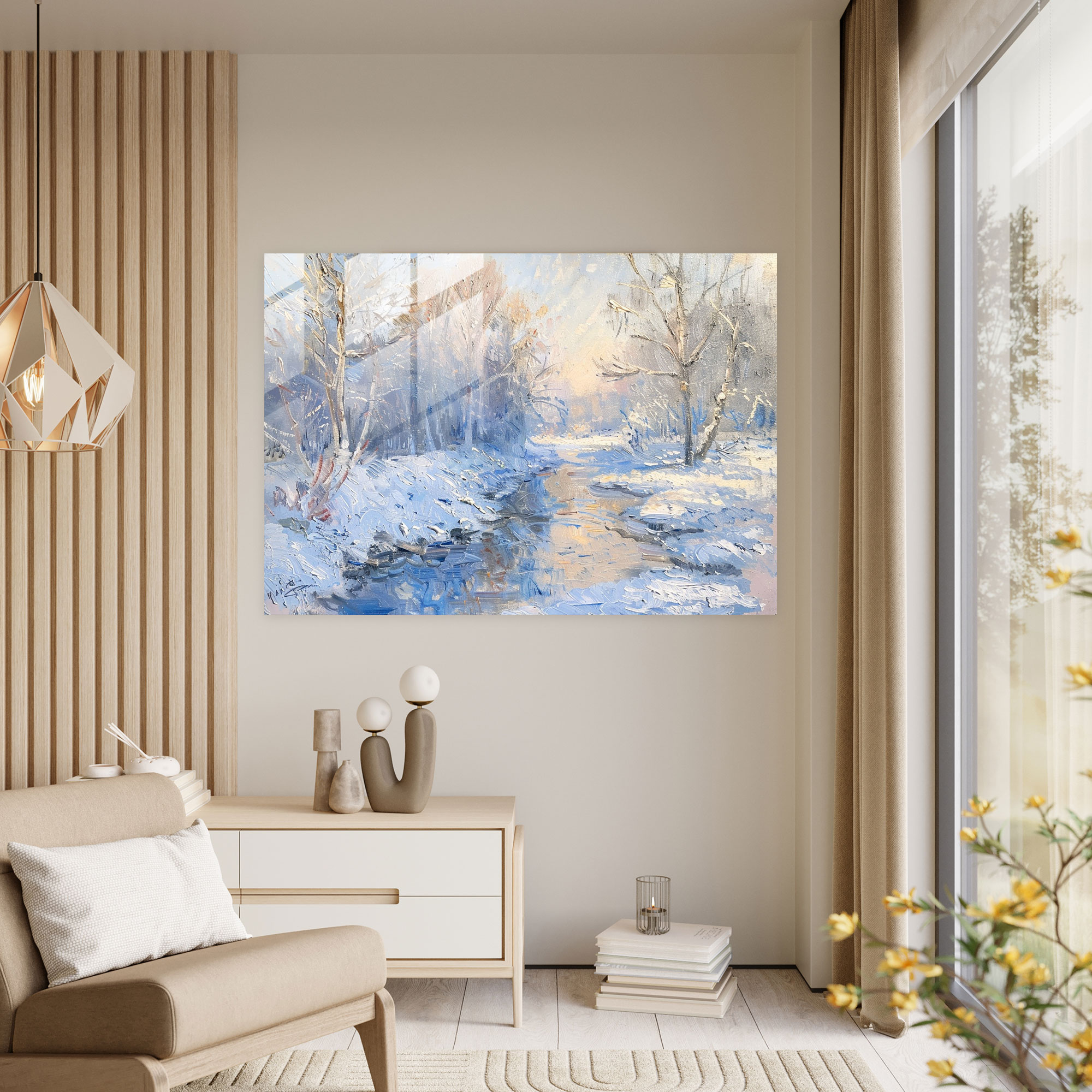 Claude Monet Wall Decoration - Winter Landscape - Claude Monet, Glass Wall Art, Home Decoration, Claude Monet