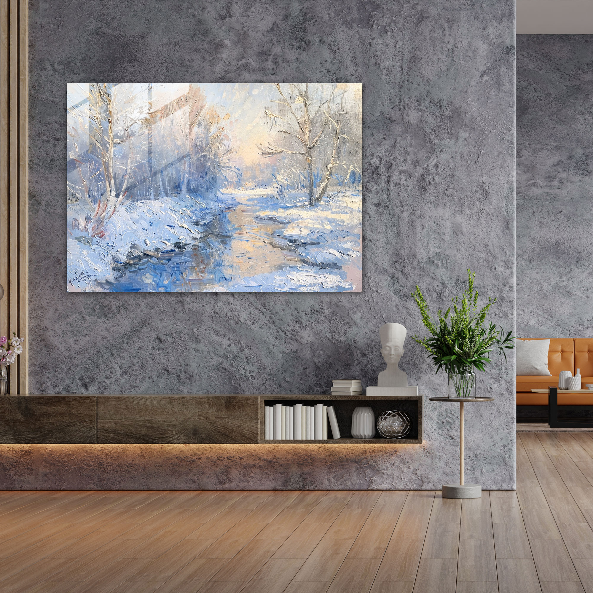 Claude Monet Wall Decoration - Winter Landscape - Claude Monet, Glass Wall Art, Home Decoration, Claude Monet