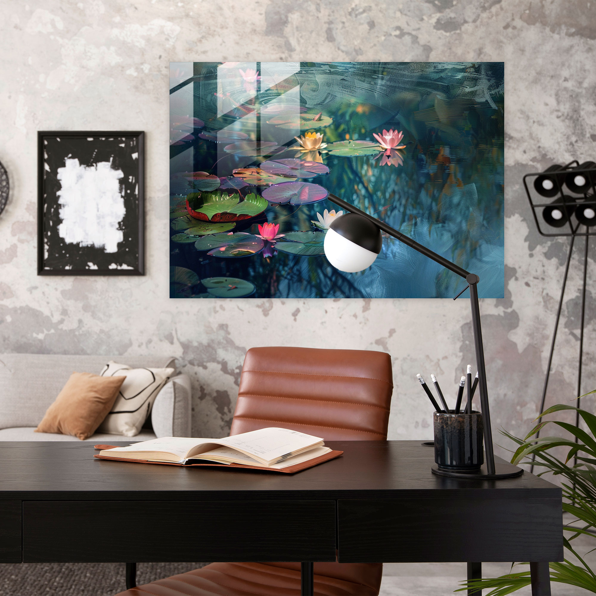 Claude Monet Water Lily Pond Glass Print - Claude Monet, Wall Decoration, Glass Art, Claude Monet