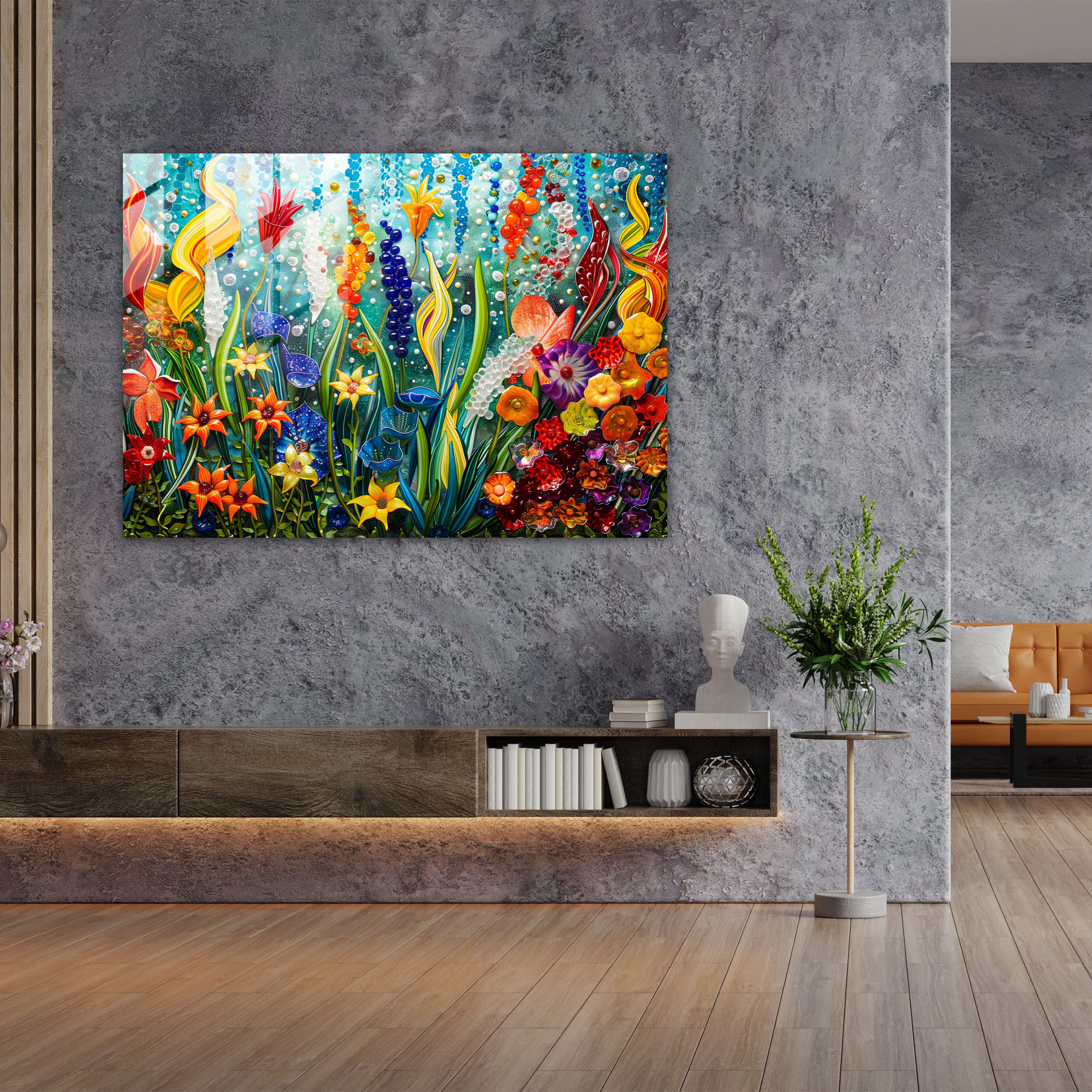 Claude Monet Blooming Garden Glass Art - Claude Monet, Glass Wall Art, Claude Monet, Wall Decoration
