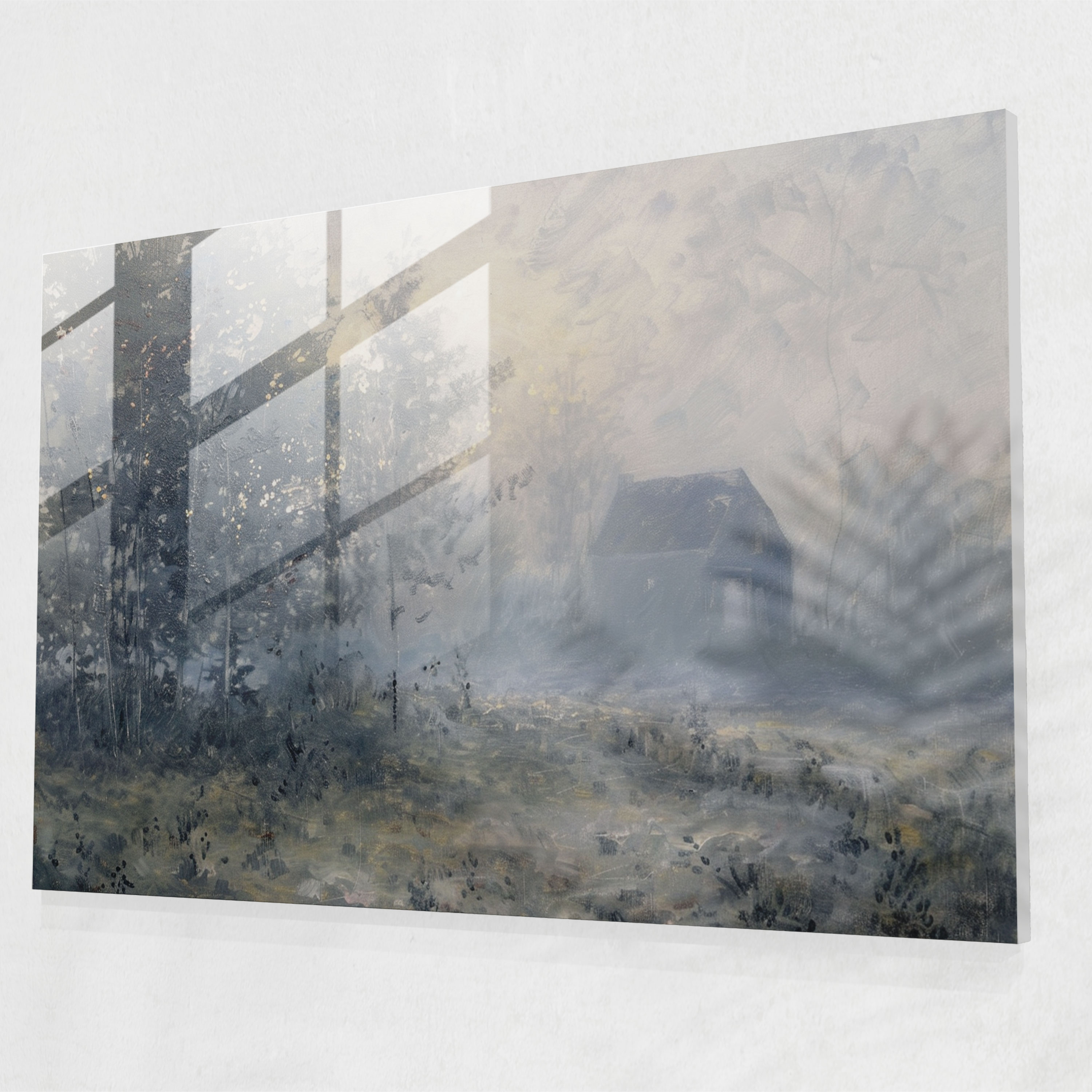 Claude Monet Misty Morning Modern Art - Claude Monet, Home Decoration, Wall Decoration, Glass Print