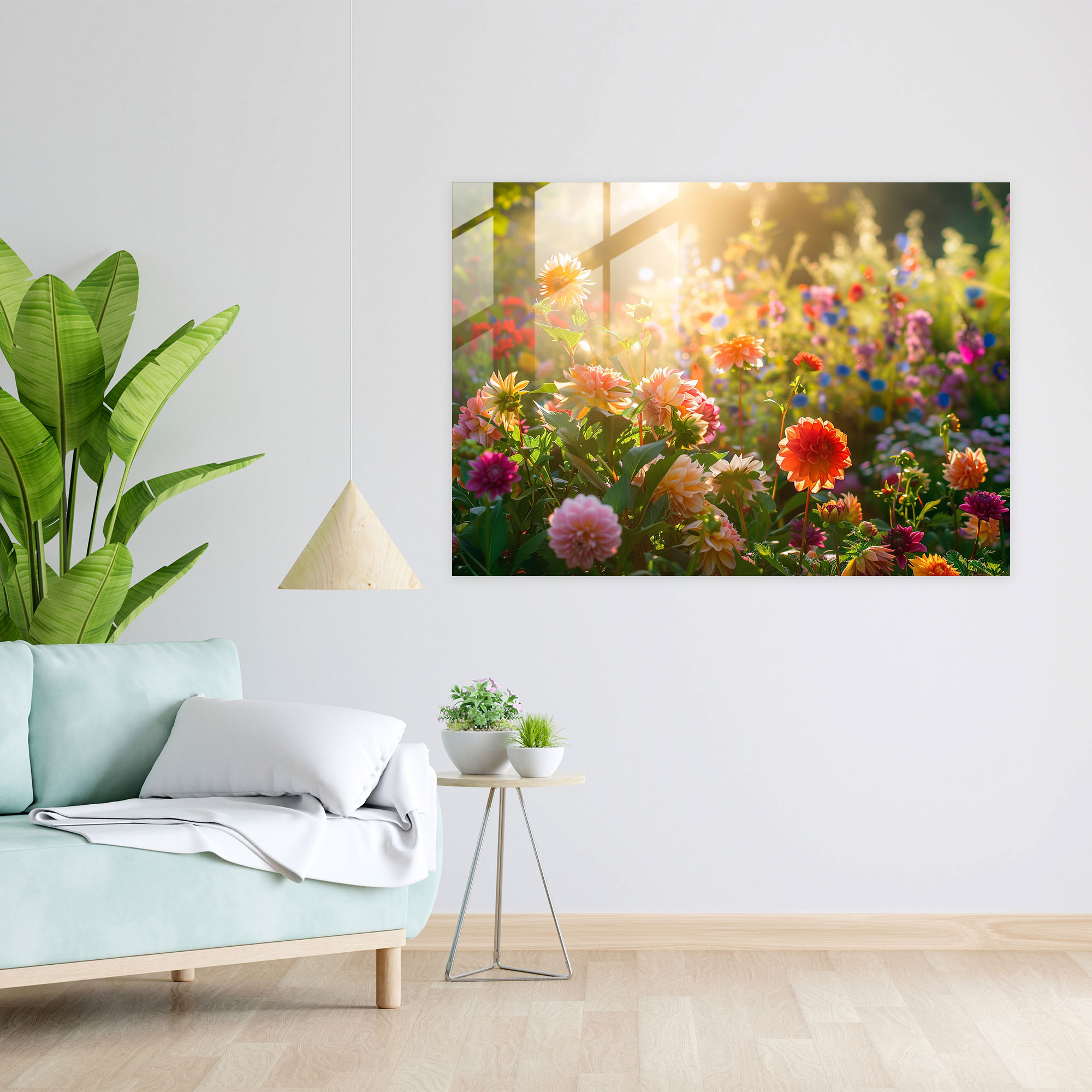 Claude Monet Sunny Flower Garden Home Decoration - Claude Monet, Modern Art, Wall Decoration, Glass Print