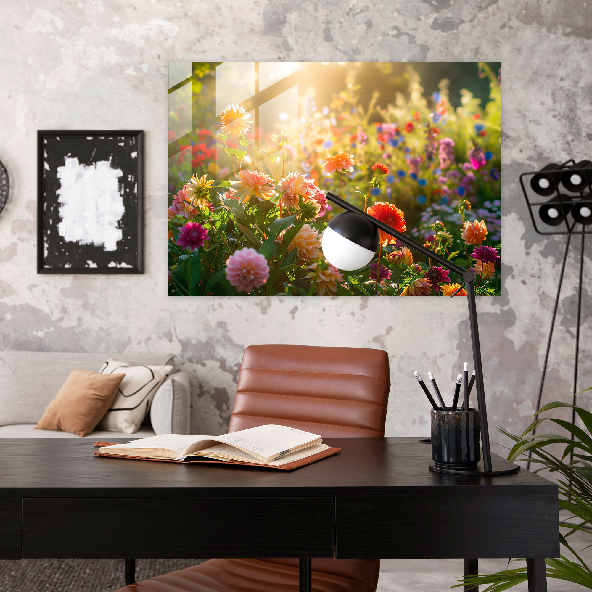 Claude Monet Sunny Flower Garden Home Decoration - Claude Monet, Modern Art, Wall Decoration, Glass Print