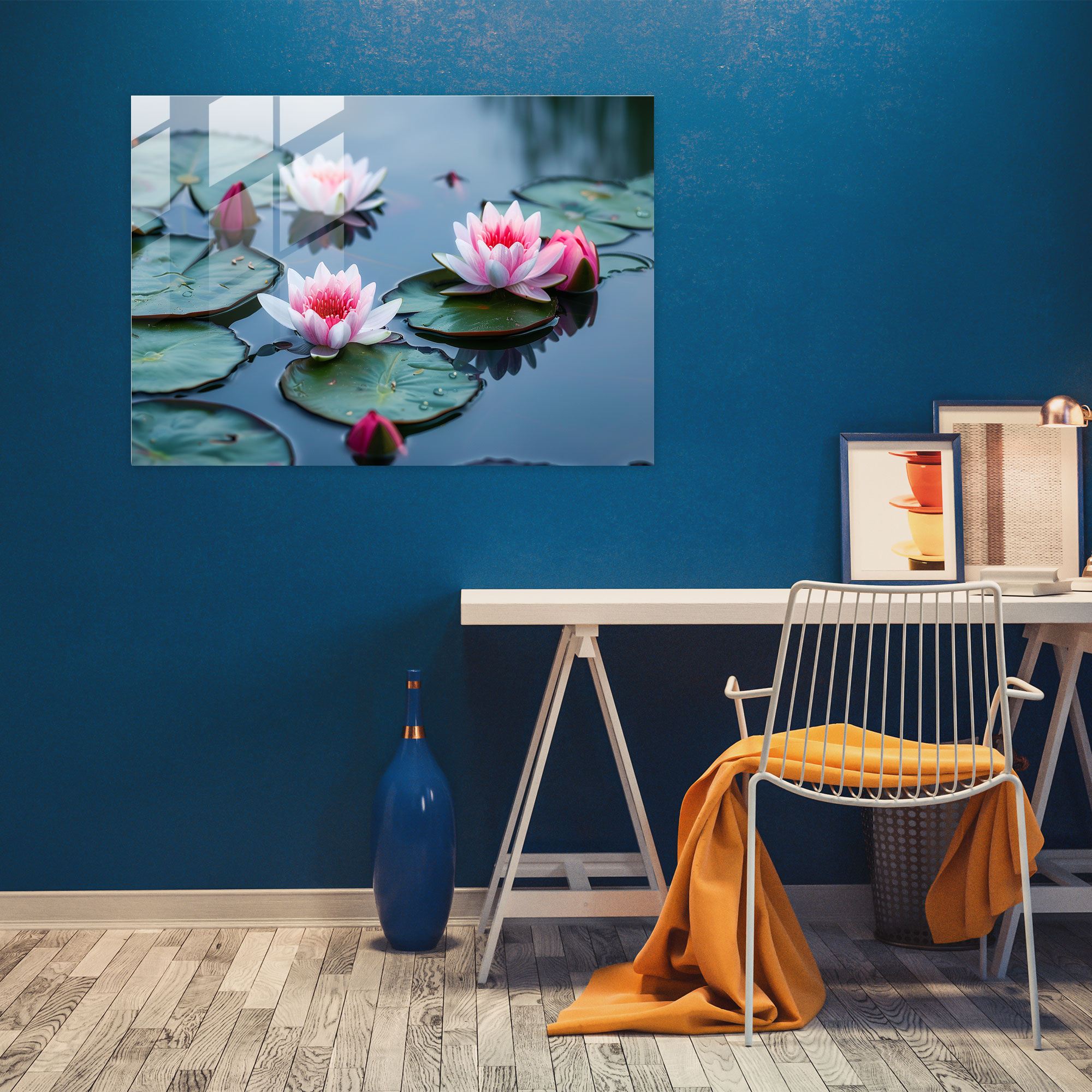 Claude Monet Water Lilies Glass Print - Claude Monet, Home Decoration, Glass Wall Art, Glass Art
