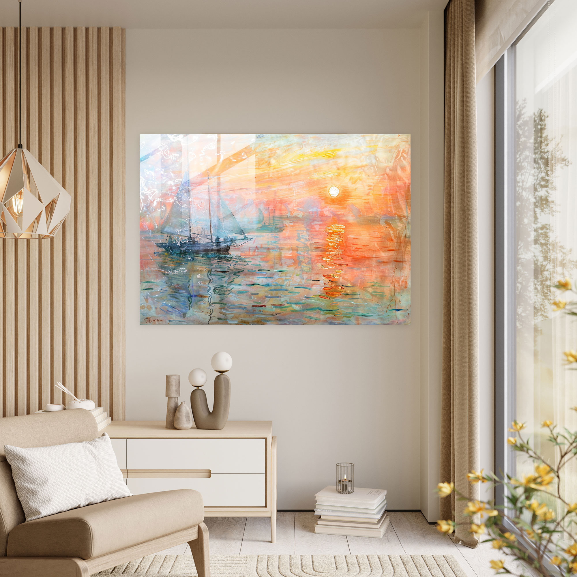 Impression, Sunrise Claude Monet Glass Wall Art - Claude Monet, Glass Print, Modern Art, Glass Art