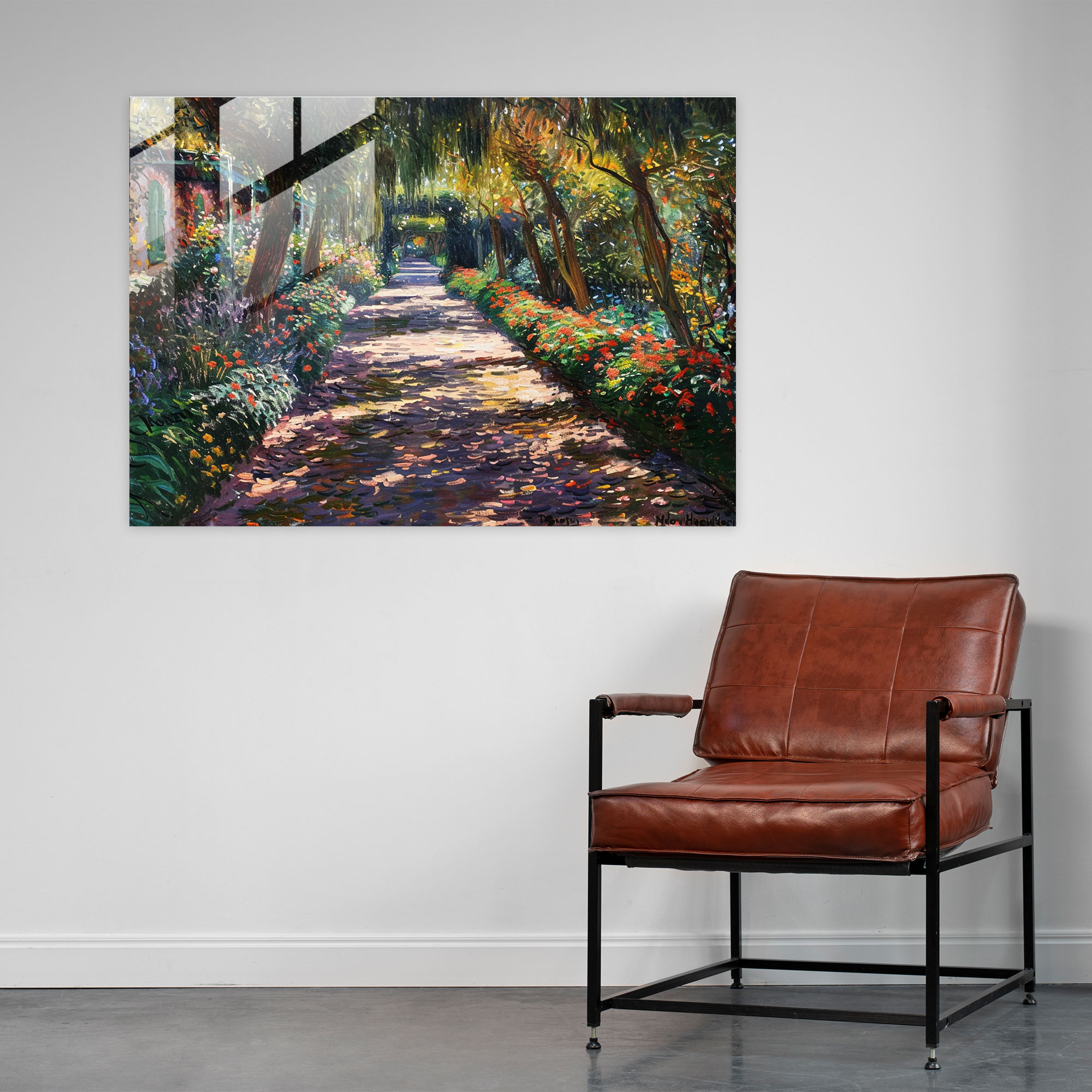 Garden At Giverny Claude Monet Home Decoration - Claude Monet, Glass Art, Glass Wall Art, Glass Print