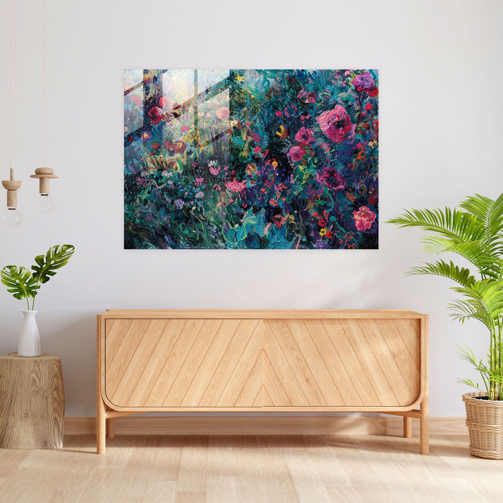 The Artist's Garden Claude Monet Glass Art - Claude Monet, Glass Art, Modern Art, Wall Decoration