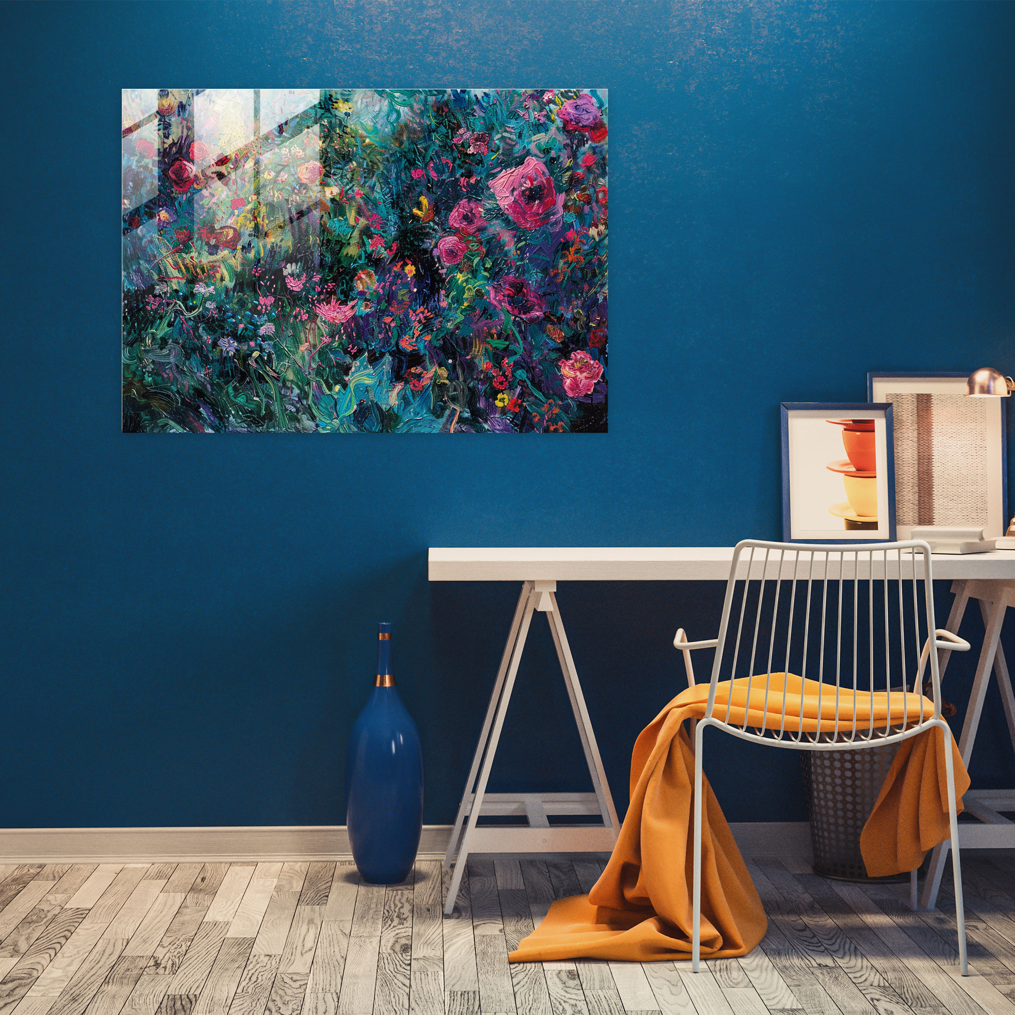The Artist's Garden Claude Monet Glass Art - Claude Monet, Glass Art, Modern Art, Wall Decoration