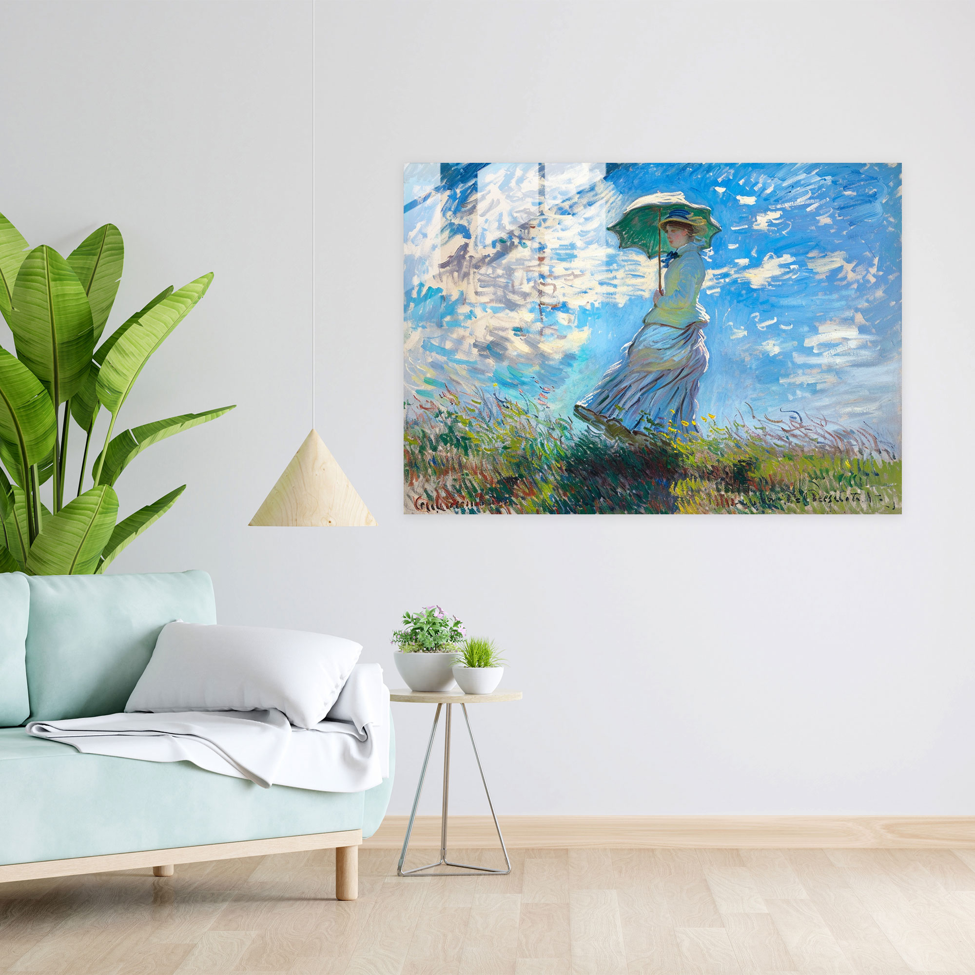 Woman With A Parasol Claude Monet Modern Art - Claude Monet, Glass Art, Claude Monet, Wall Decoration