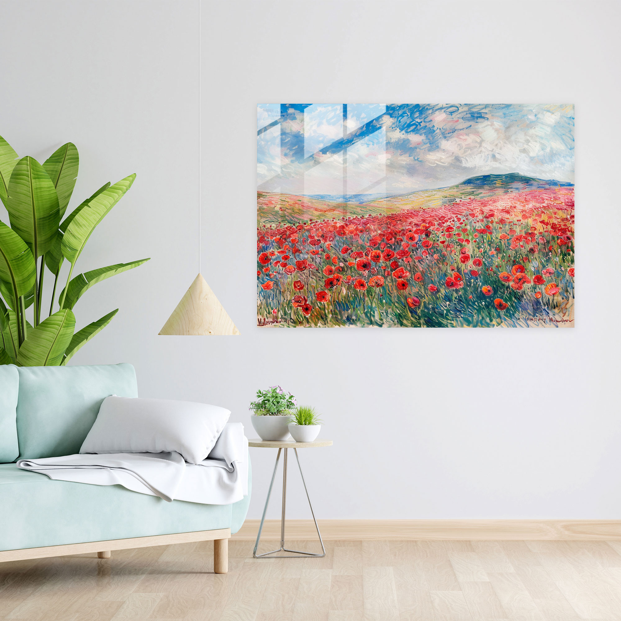 Poppy Field Claude Monet Glass Print - Claude Monet, Modern Art, Glass Wall Art, Wall Decoration