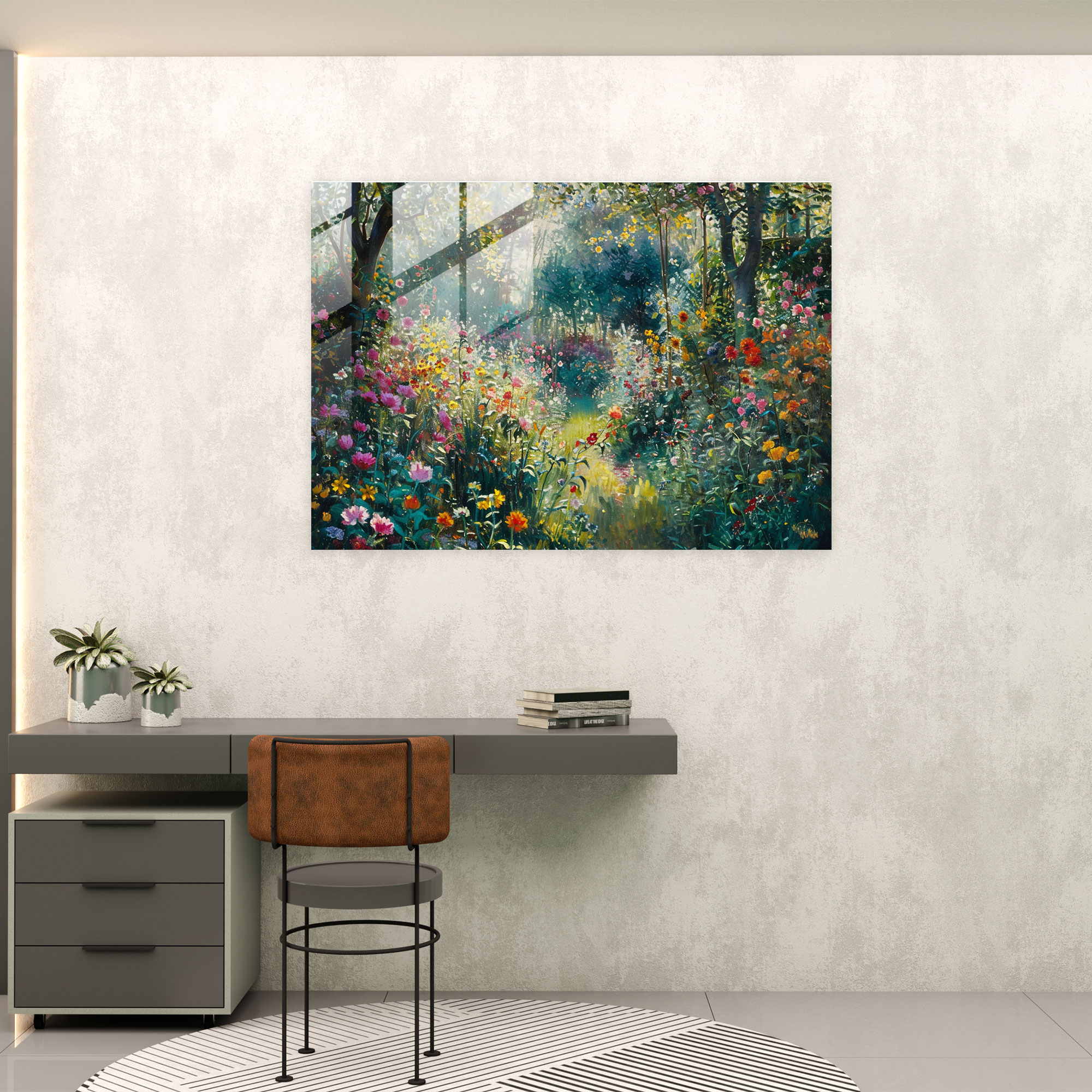 Claude Monet Garden Glass Print - Claude Monet, Glass Wall Art, Home Decoration, Wall Decoration