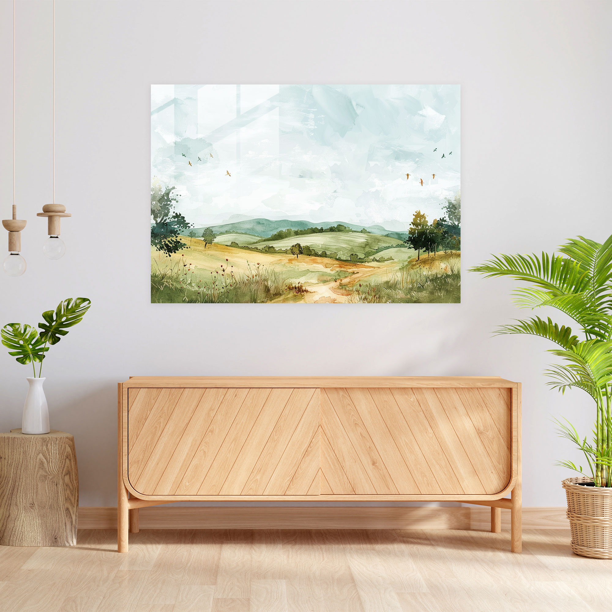 Claude Monet Countryside Glass Print - Claude Monet, Wall Decoration, Glass Print, Claude Monet