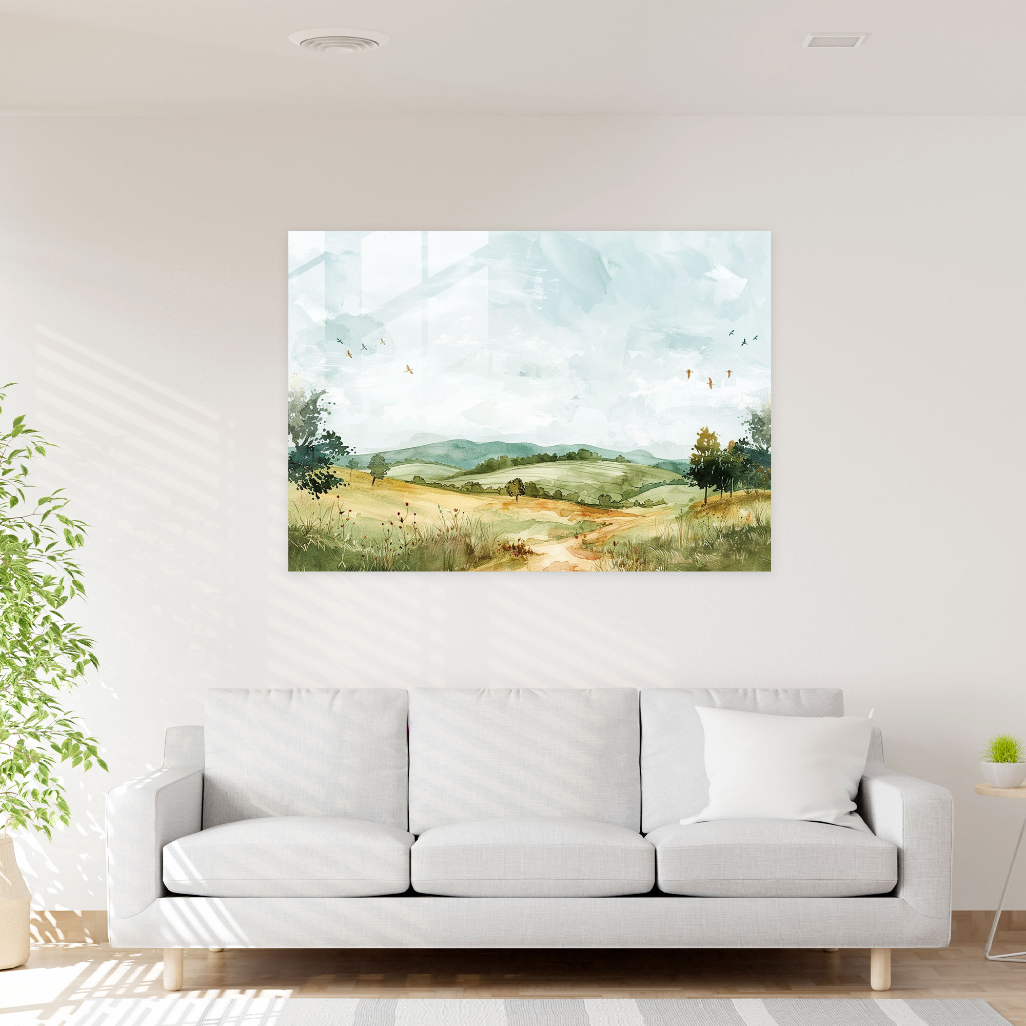 Claude Monet Countryside Glass Print - Claude Monet, Wall Decoration, Glass Print, Claude Monet