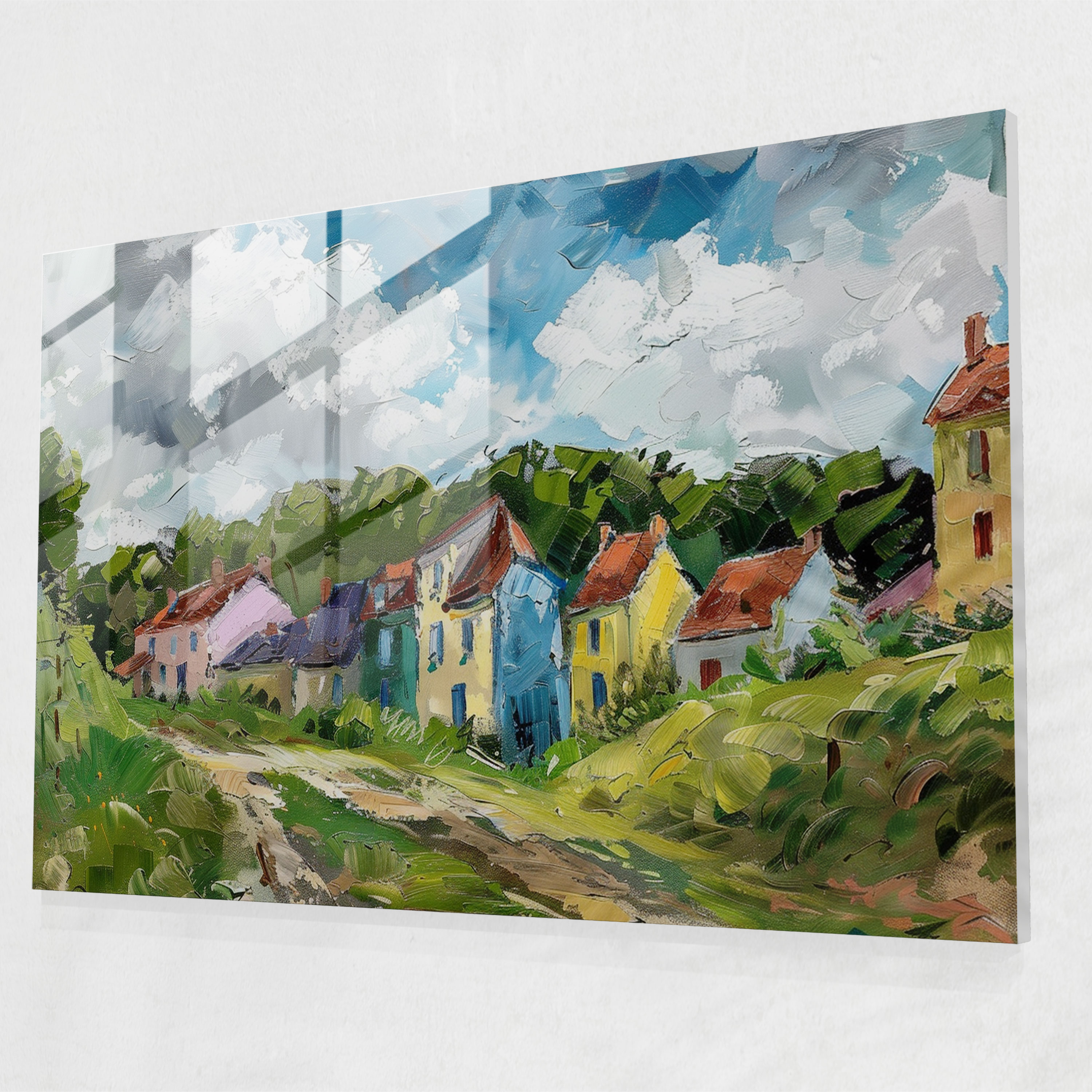 Claude Monet Village Glass Print - Claude Monet, Glass Print, Modern Art, Home Decoration