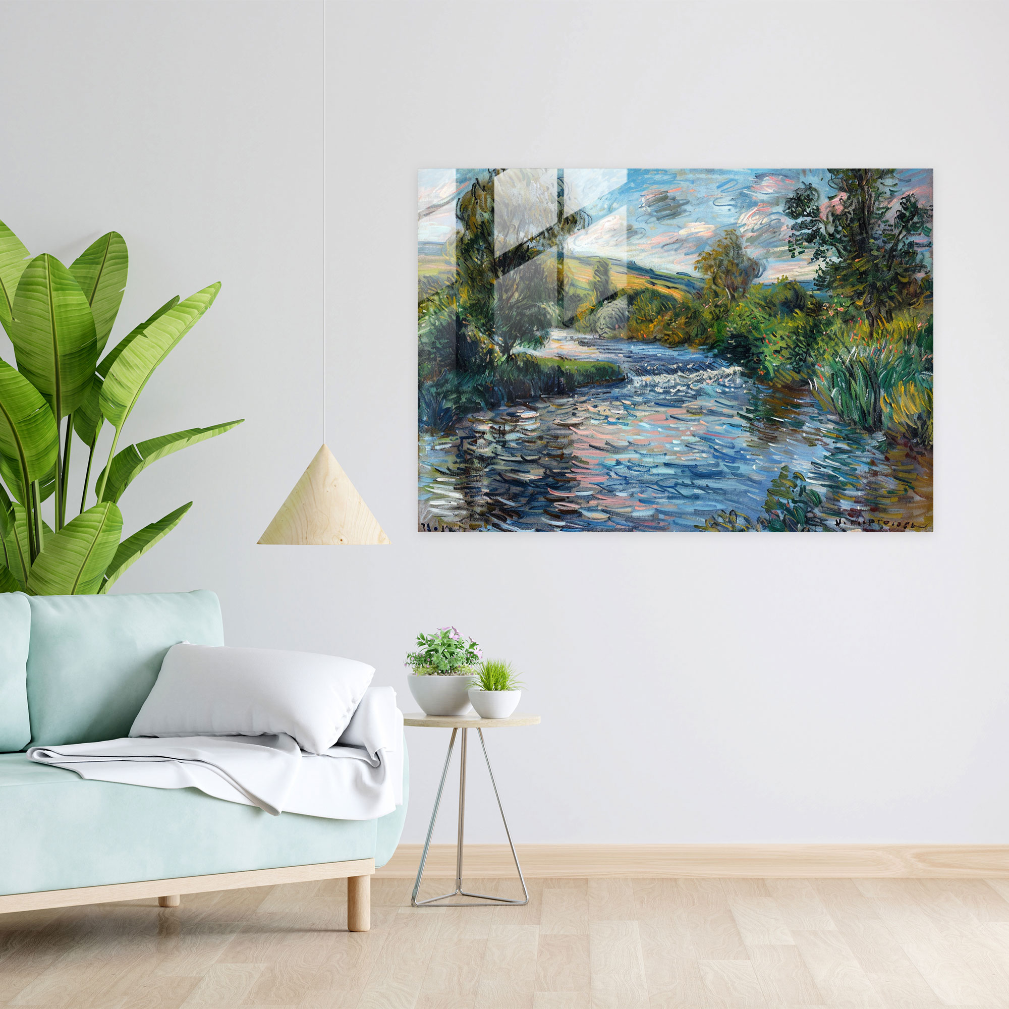 Claude Monet River Glass Print - Claude Monet, Modern Art, Glass Art, Wall Decoration