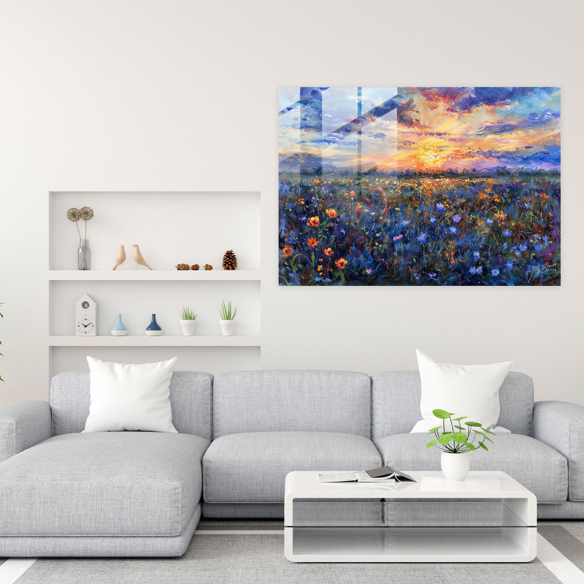 Claude Monet Sunset Glass Print - Claude Monet, Modern Art, Home Decoration, Wall Decoration