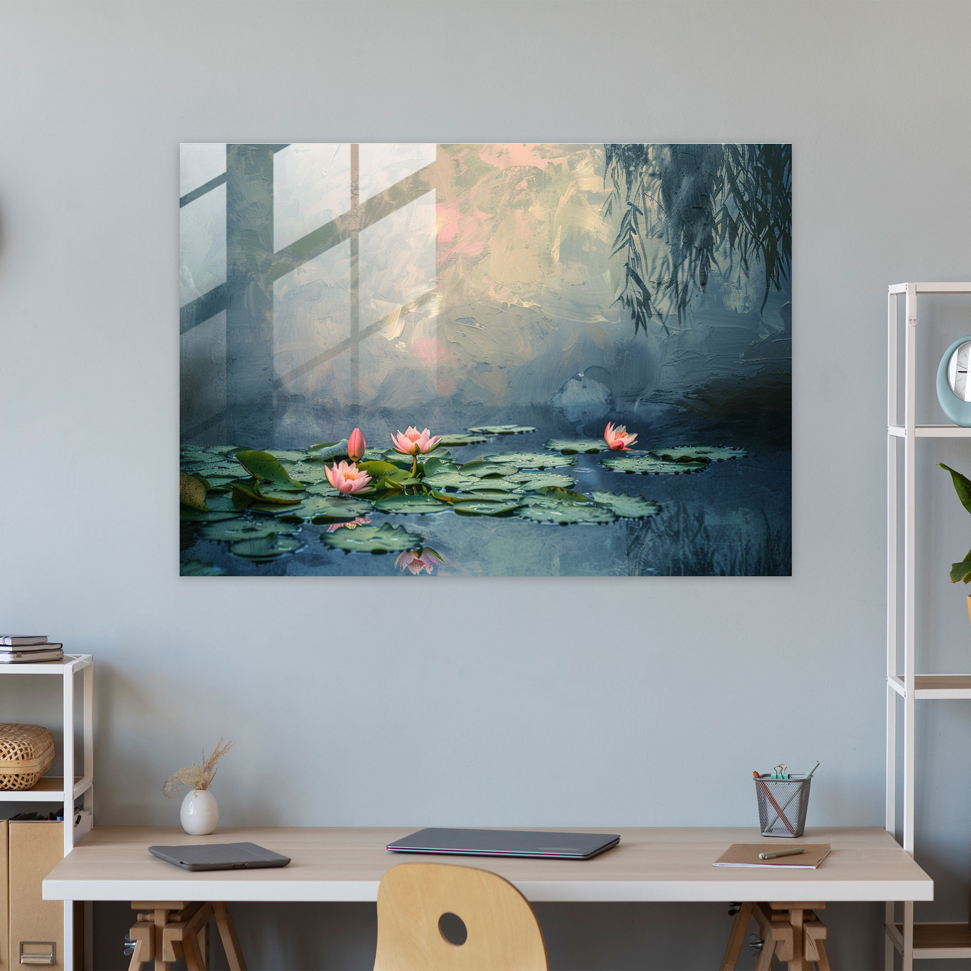 Claude Monet Water Lilies Glass Print - Claude Monet, Modern Art, Wall Decoration, Home Decoration